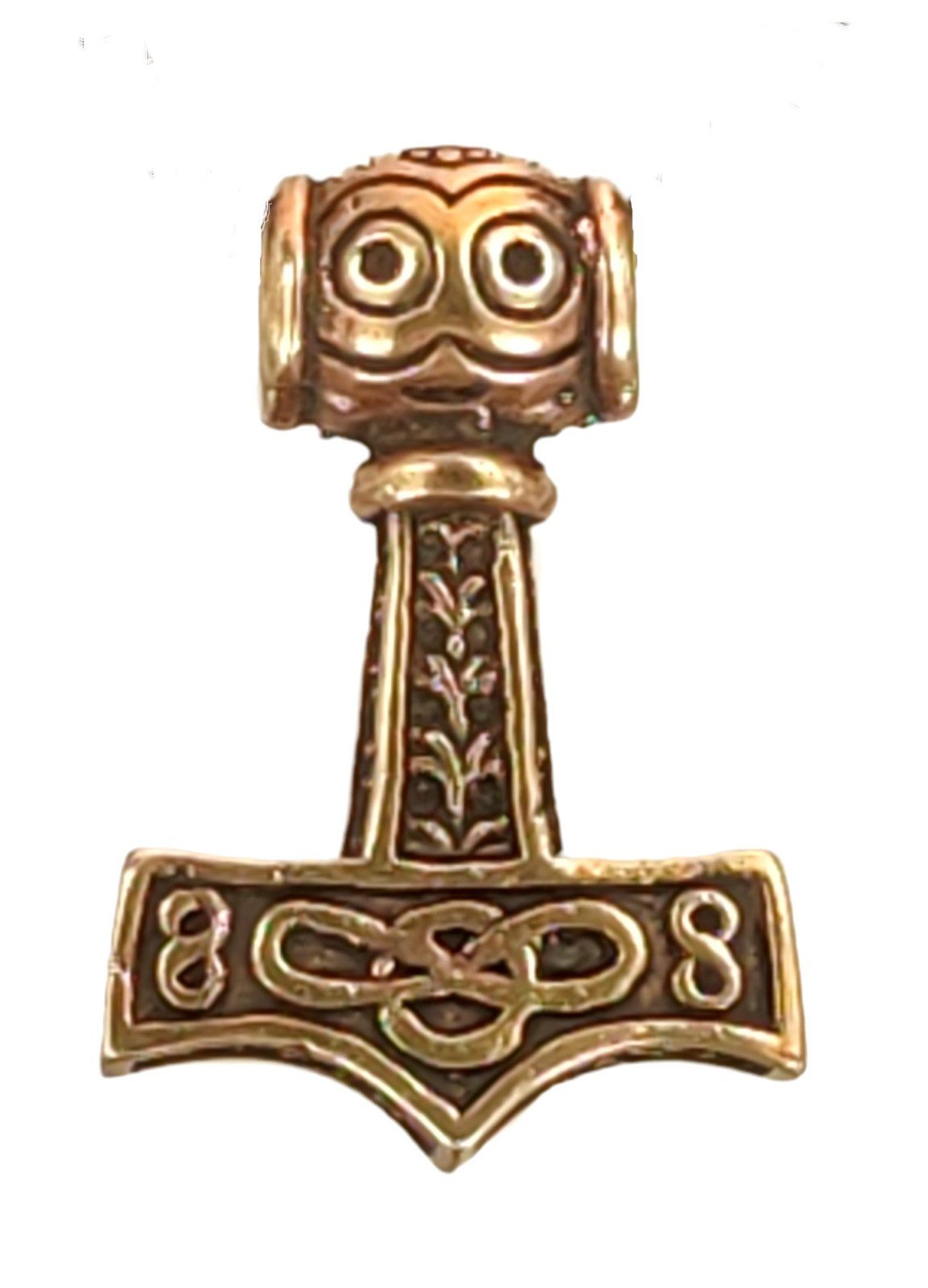 Mjölnir of Bronze Nordisch Thorhammer 77 Augen Anhänger Thorshammer Wikinger Nr. Leather Kiss Kettenanhänger