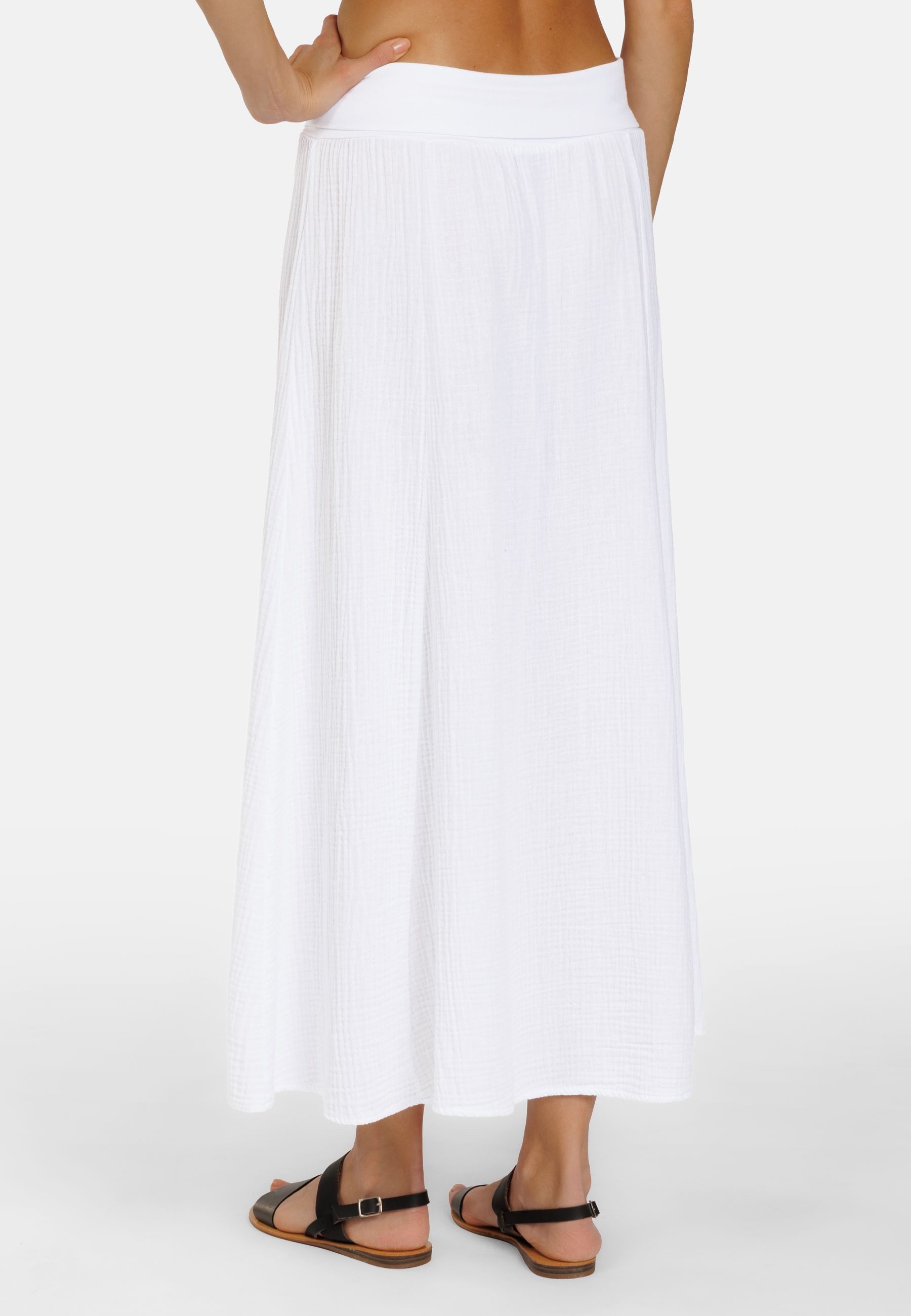 Caspar Maxirock Damen Musselin Maxi Rock lang 100% Baumwolle Made in Italy - Ro036 – Bild 3 von 5