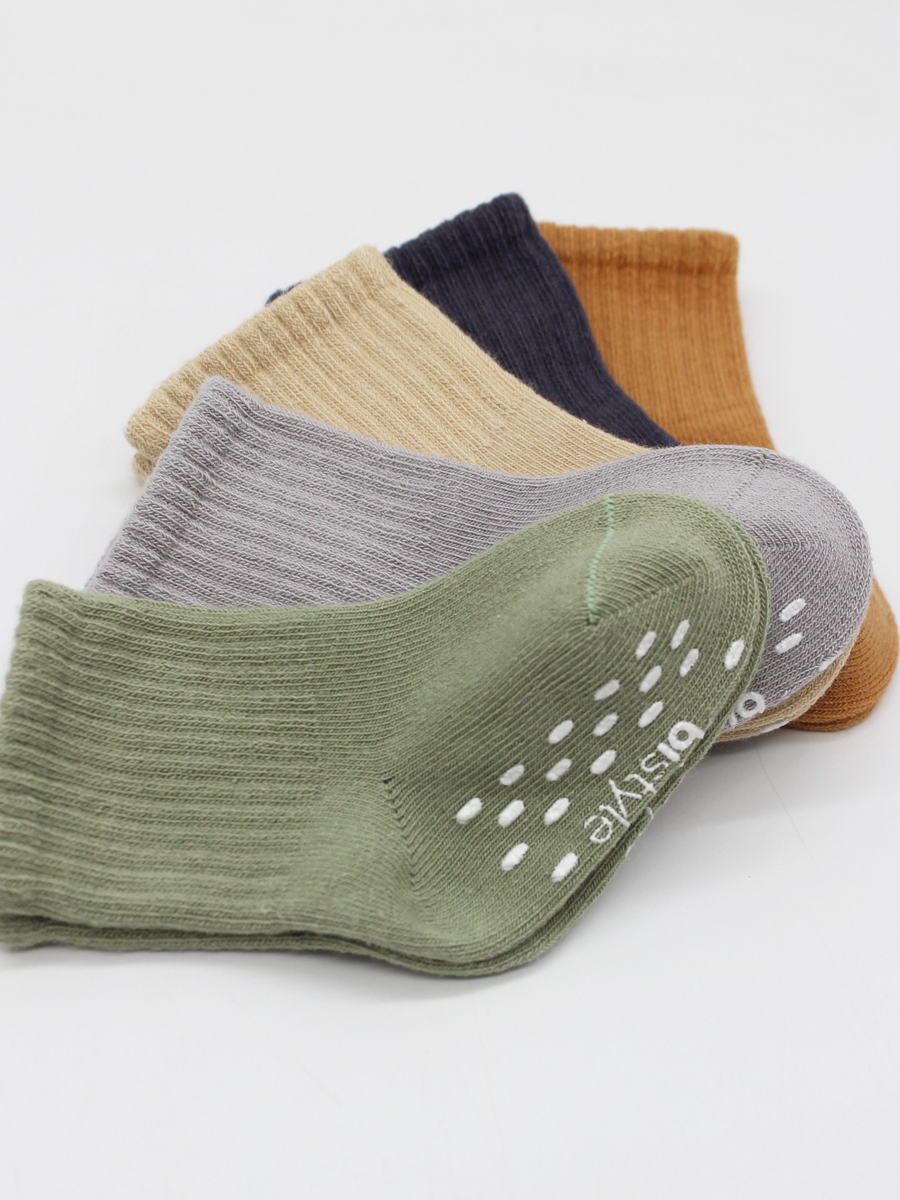 bistyle Basicsocken (5er Pack) ABS für Babys Jungen Mädchen Babysocken (Set, 5-Paar, 5er-Pack) Anti-Rutsch Bio-Baumwolle GOTS ohne drückende Naht 6 Monate - 3 J – Bild 3 von 5