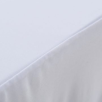 Hussen-Set 2 Stück Stretch-Tischdecken mit Rand Weiß 120 x 60,5 x 74 cm, furnicato