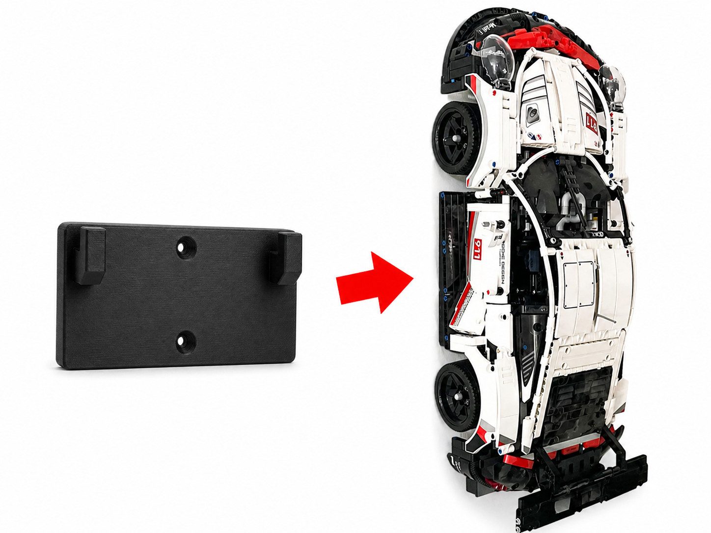 kikuo Halterung Wandhalterung für Lego 42096 Porsche 911 RSR (Front hoch)