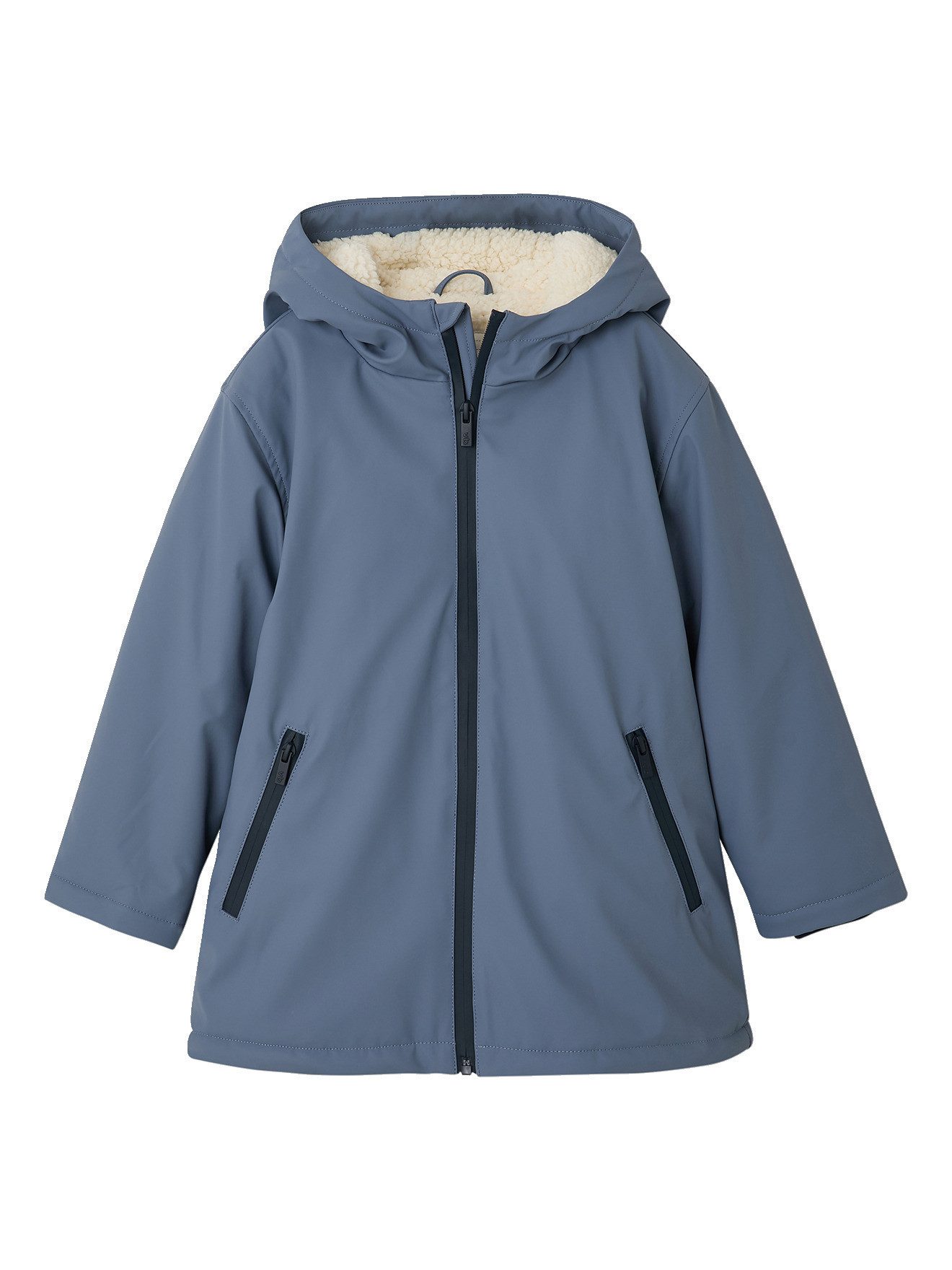 vertbaudet Regenjacke Jungen Regenjacke mit Kapuze & Teddyfleece-Futter