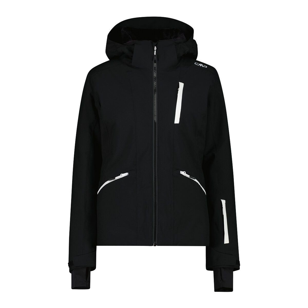CMP Skijacke Woman Ski Jacket Zip Hood Skijacke mit 4-Wege-Stretch, abnehmbarer Kapuze und