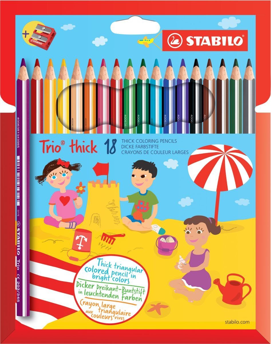 STABILO Kugelschreiber Buntstifte 18 Swano STABILO farbsortiert Trio®