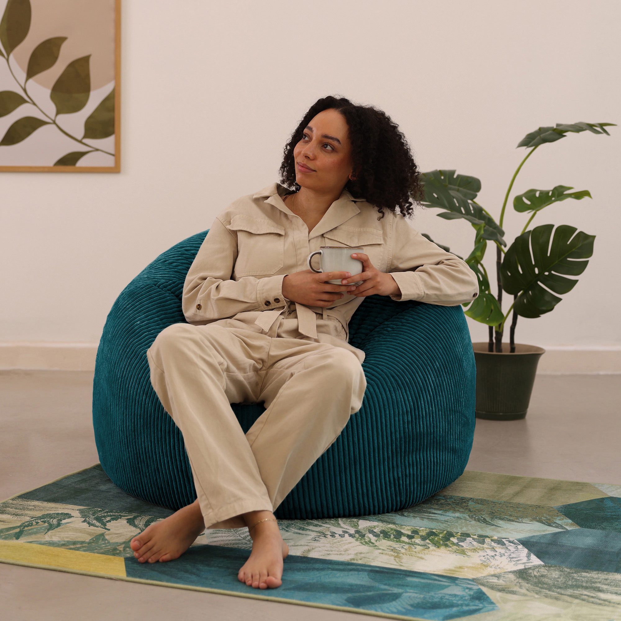 icon Sitzsack Sitzsack Erwachsene aus Cord flauschig „Kingston“, 85x50cm, M günstig online kaufen