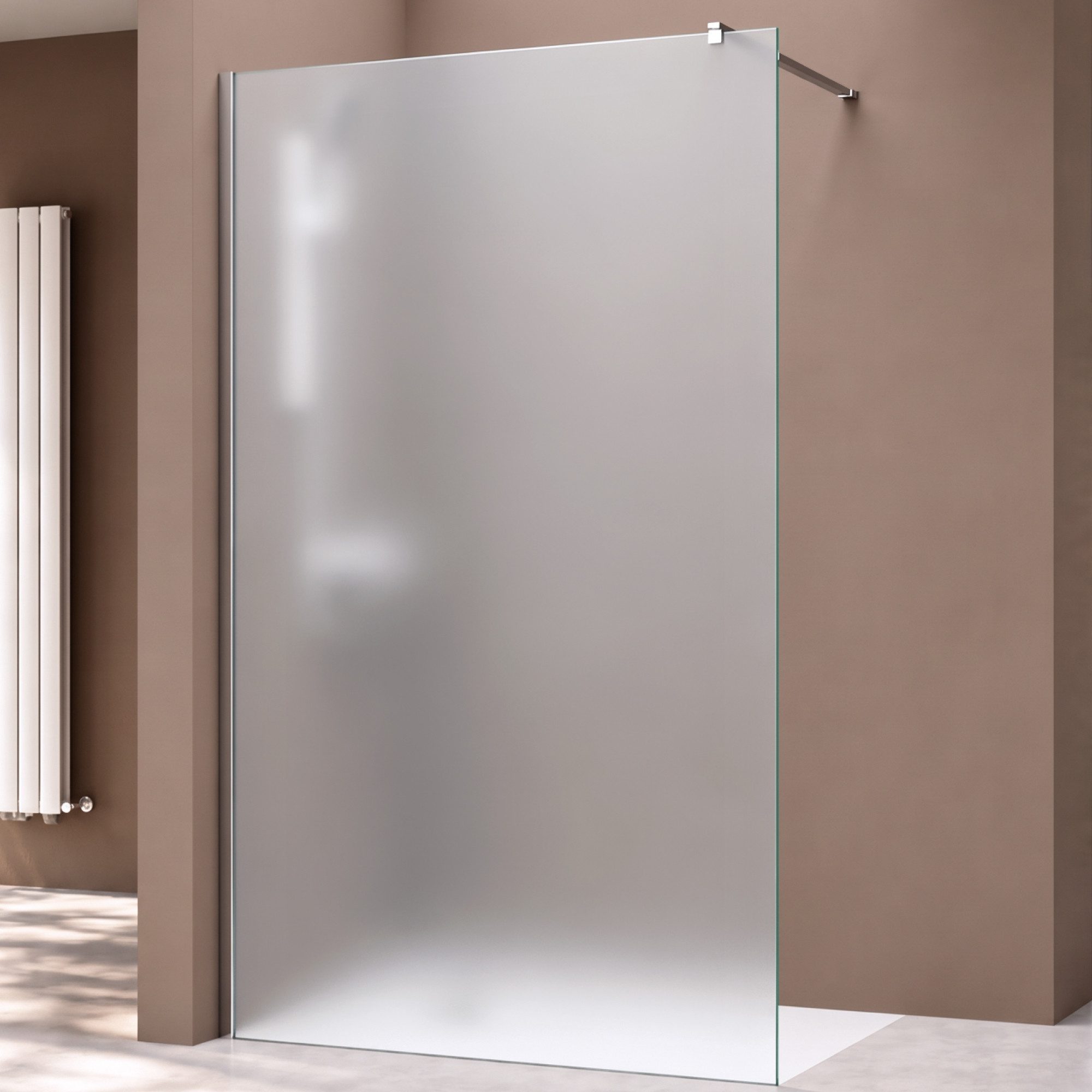 doporro Walk-in-Dusche Duschwand für Dusche Satiniert Dusche Duschabtrennung Duschwand Glas, Einscheibensicherheitsglas