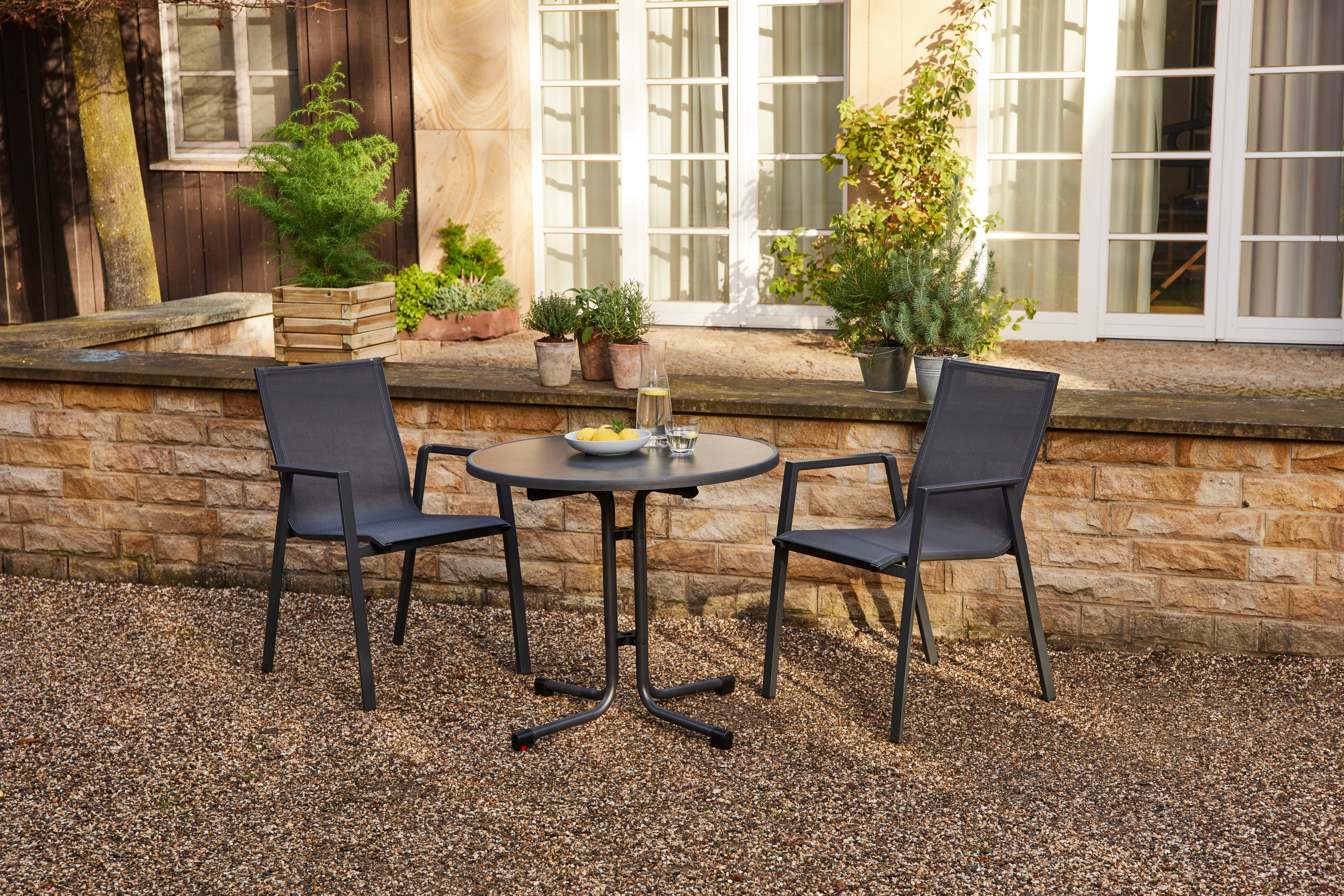 Siena Garden Gartensessel RENO Stapelsessel, Gestell aus Aluminium, Ranotex® Bezug