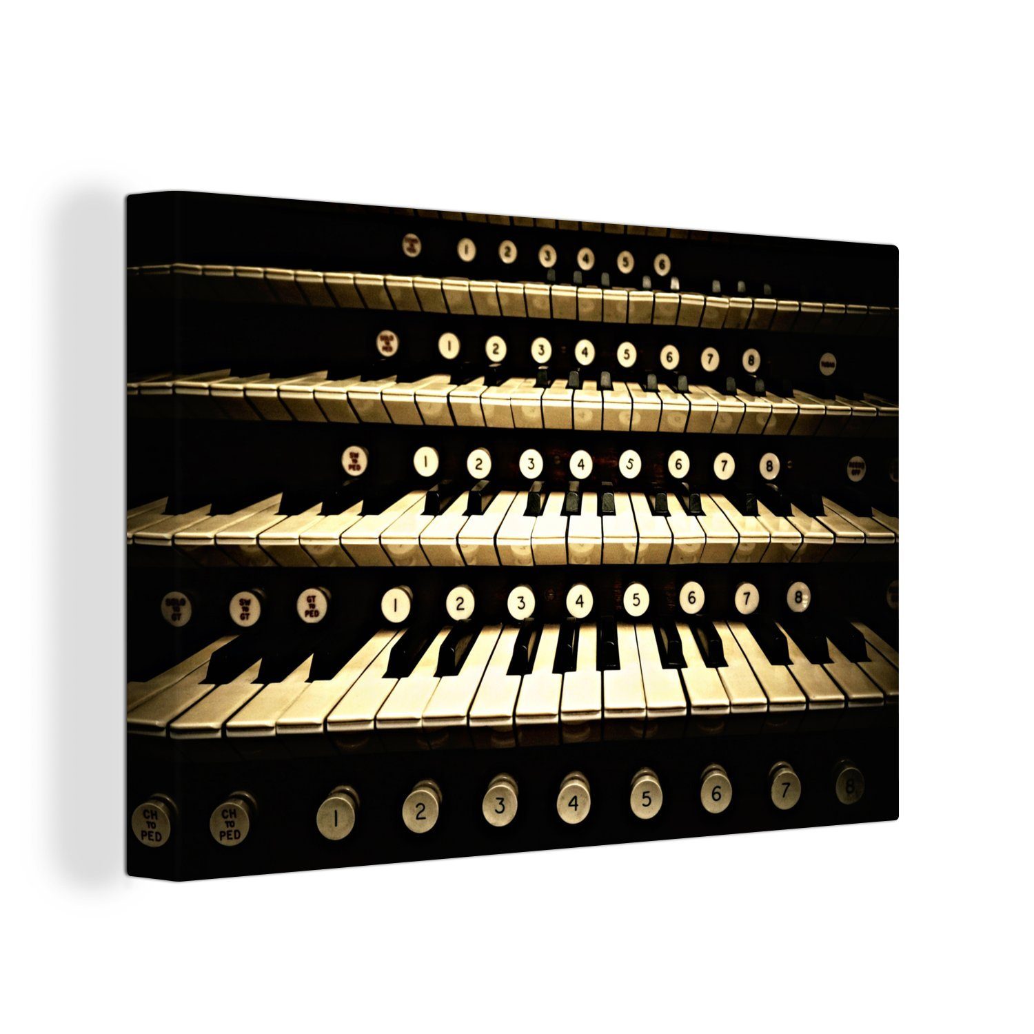 cm Leinwandbilder, OneMillionCanvasses® Tasten (1 Aufhängefertig, St), Wandbild Wanddeko, Orgel, der 30x20 Leinwandbild