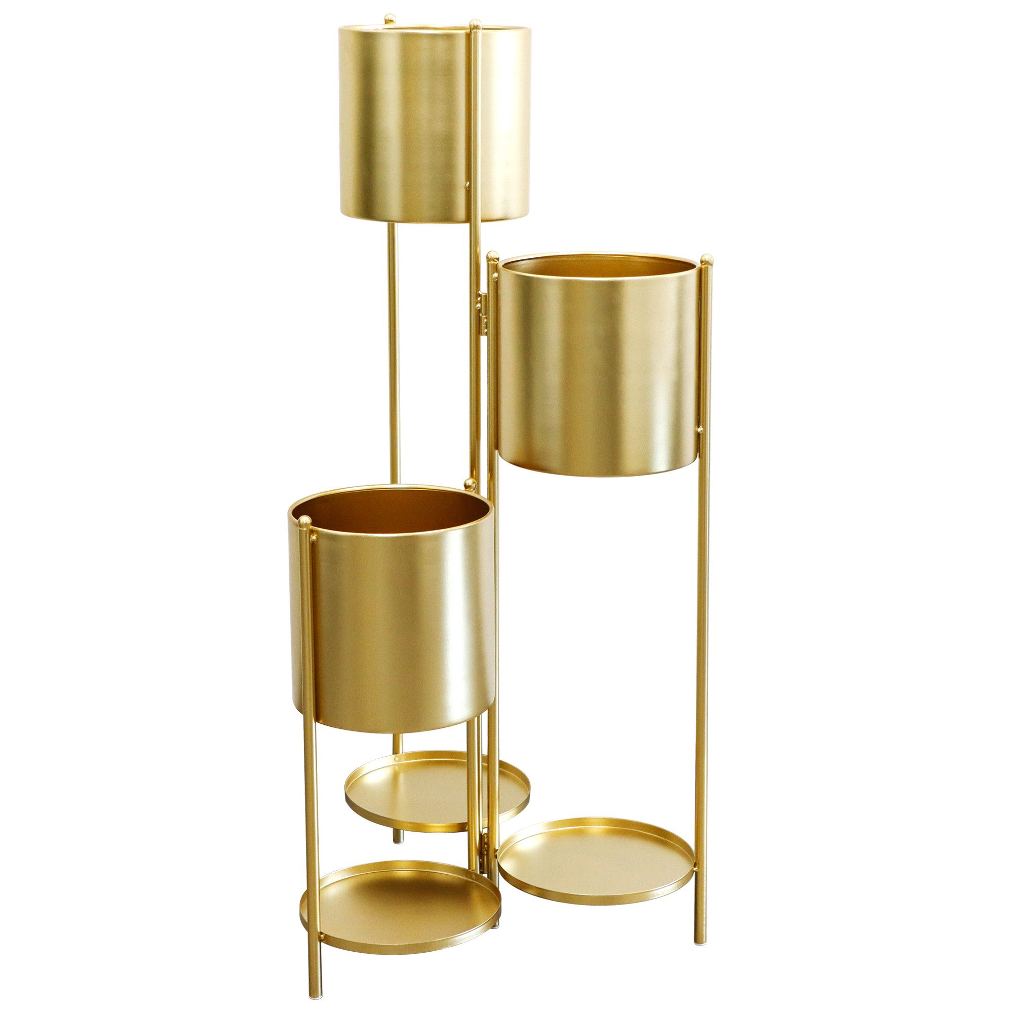 JHY DESIGN Blumentopf 6 Etagen Pflanzenständer, Blumentopfregal für 6 Töpfe (1 St), aus Metall, Gold, Faltbar, Innen & Außen