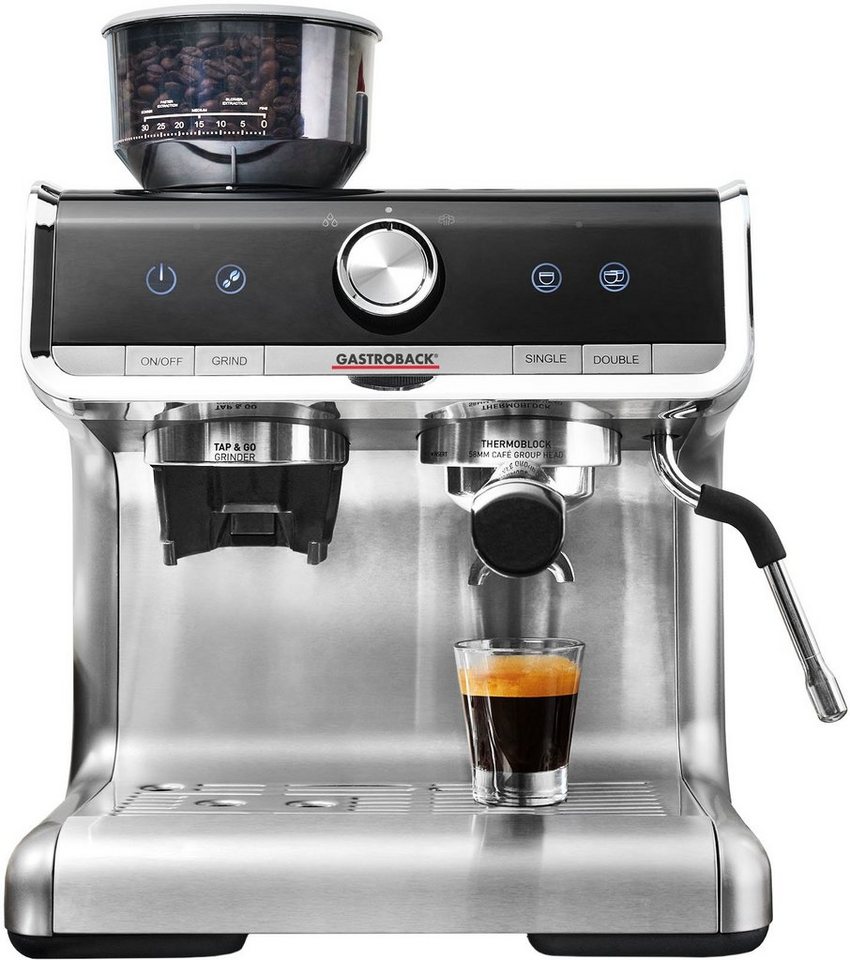 Gastroback Siebträgermaschine 42616 Design Espresso Barista Pro,  Thermo-Block-Heizsystem: schnelle Aufheizzeit
