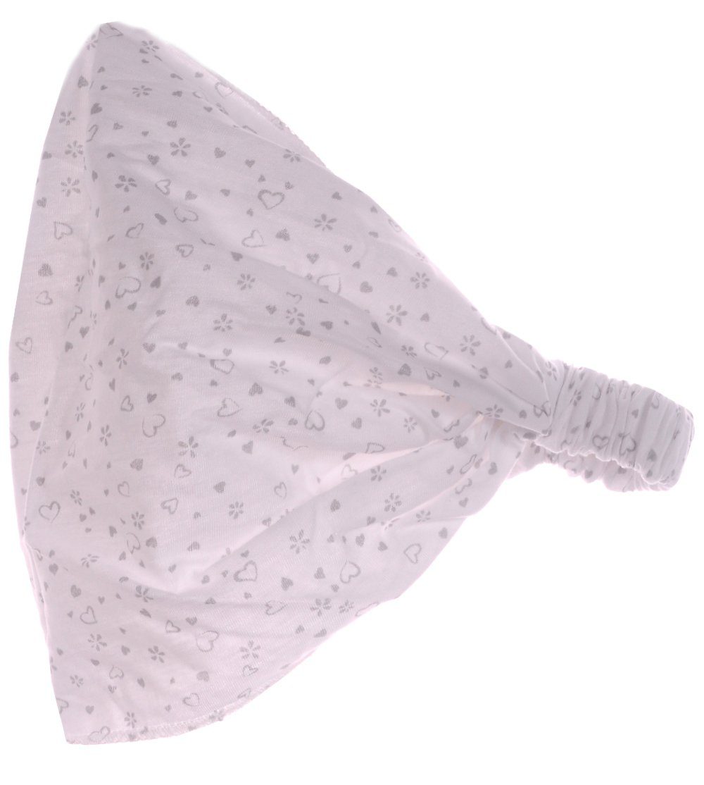 La Bortini Kopftuch Kopftuch Sommer Mütze für Baby Kinder Sommertuch Bandana, aus reiner Baumwolle, in Weiß, mit Herzen