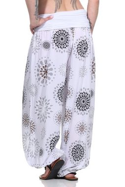 Aurela Damenmode Haremshose »Pluderhose für Damen leichte Haremshose sommerliche Yogahose« (1-tlg) mit elastischem Bund, sommerliches Design