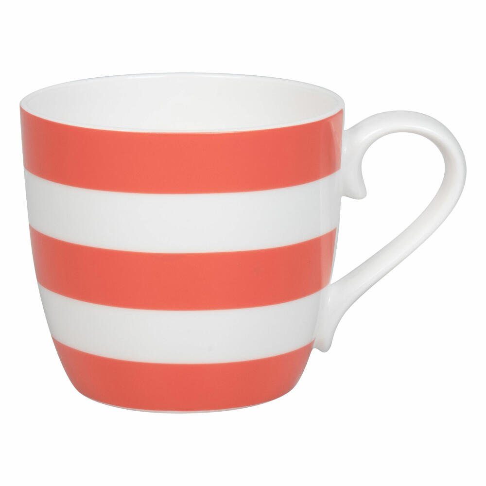 Könitz Becher Stripes - Coral, 425 ml, Bone China