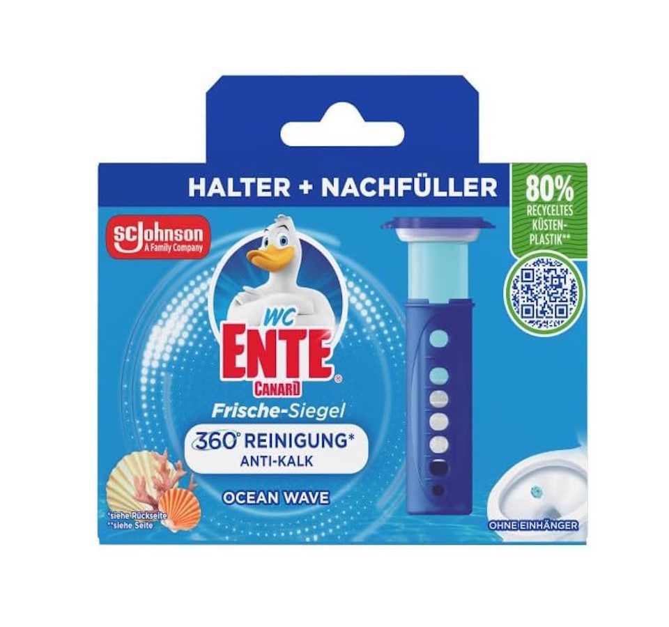 WC Ente Frische-Siegel Starter-Set inkl. 1 Nachfüller, Ocean Wave, 36 ml WC-Reiniger