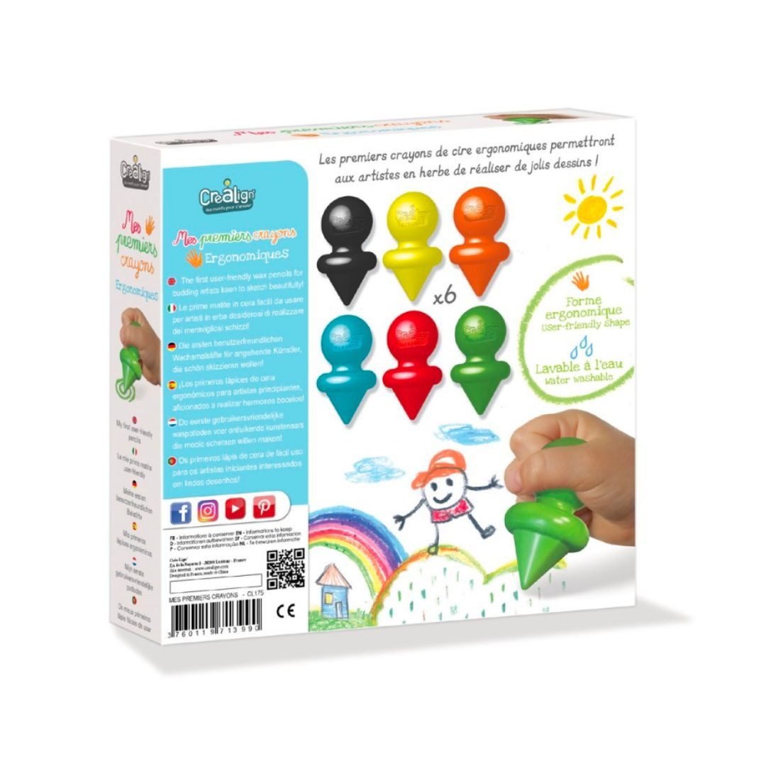 suebidou Wachsmalstift Wachsmalstifte-Set für Kinder ab 12m+ 'Meine ersten Stifte', nachhaltig, kreativ