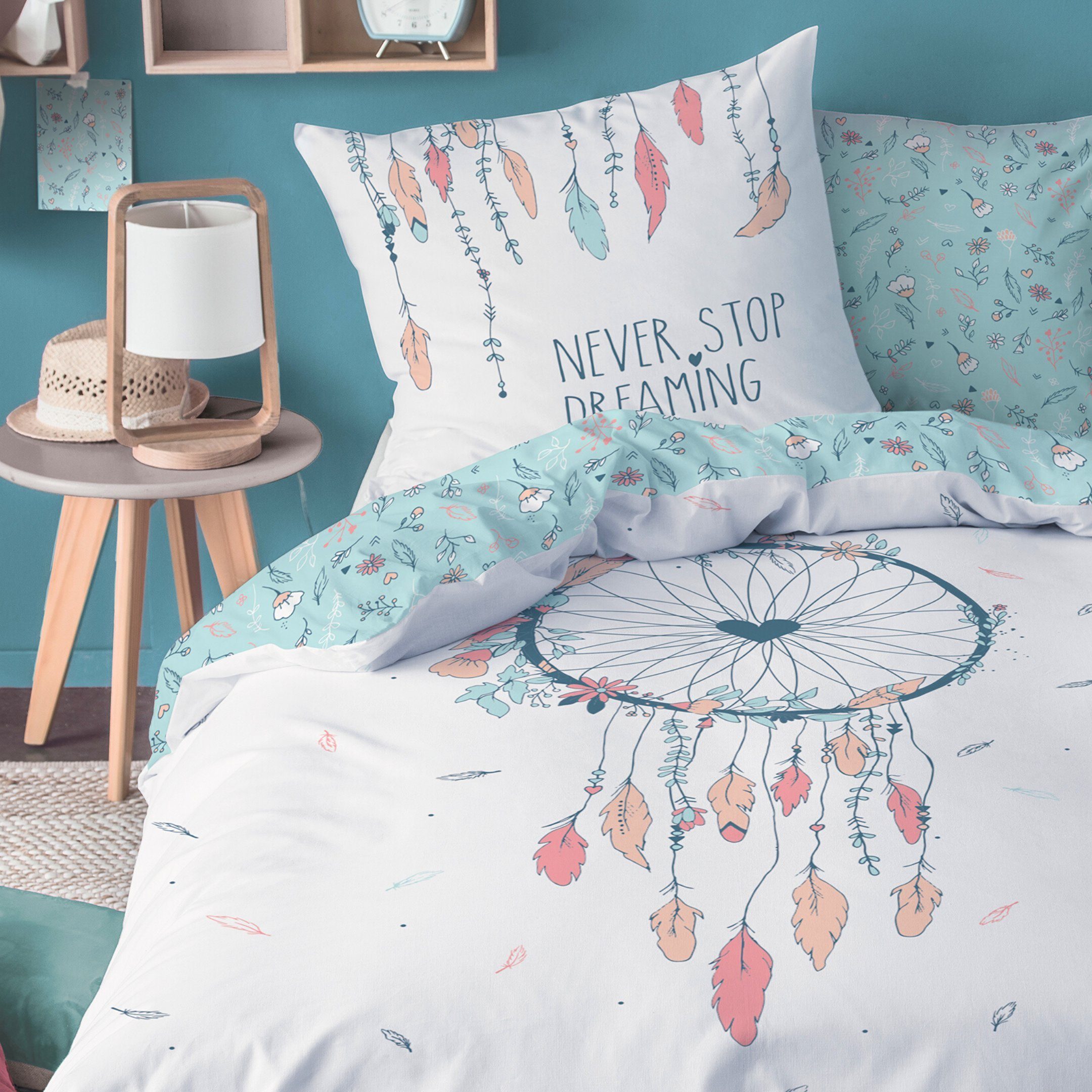 MTOnlinehandel Bettwäsche Traumfänger Biber 135x200 oder 155x220 + 80x80 cm günstig online kaufen