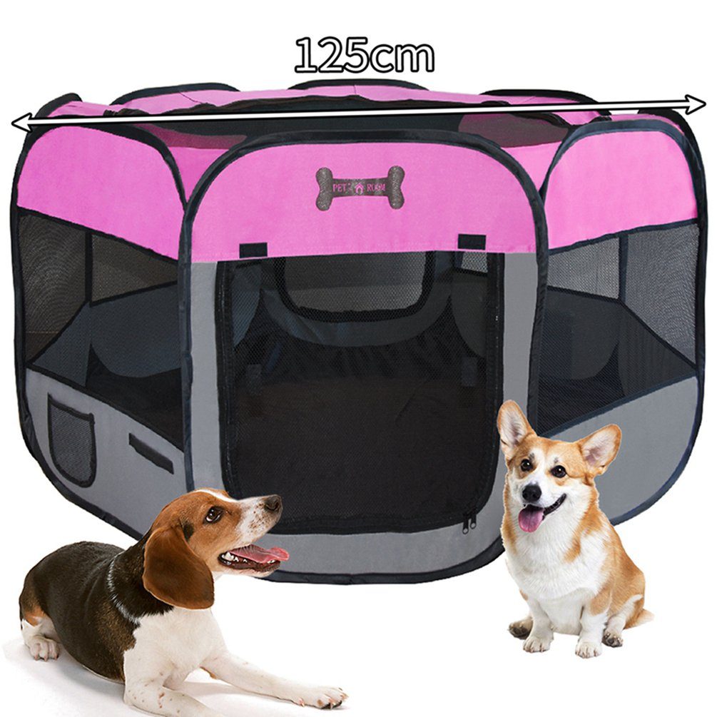 Welpenlaufstall Faltbar 80x60x55cm - Transportabler Haustierauslauf | Für Welpen, Kätzchen & Kaninchen