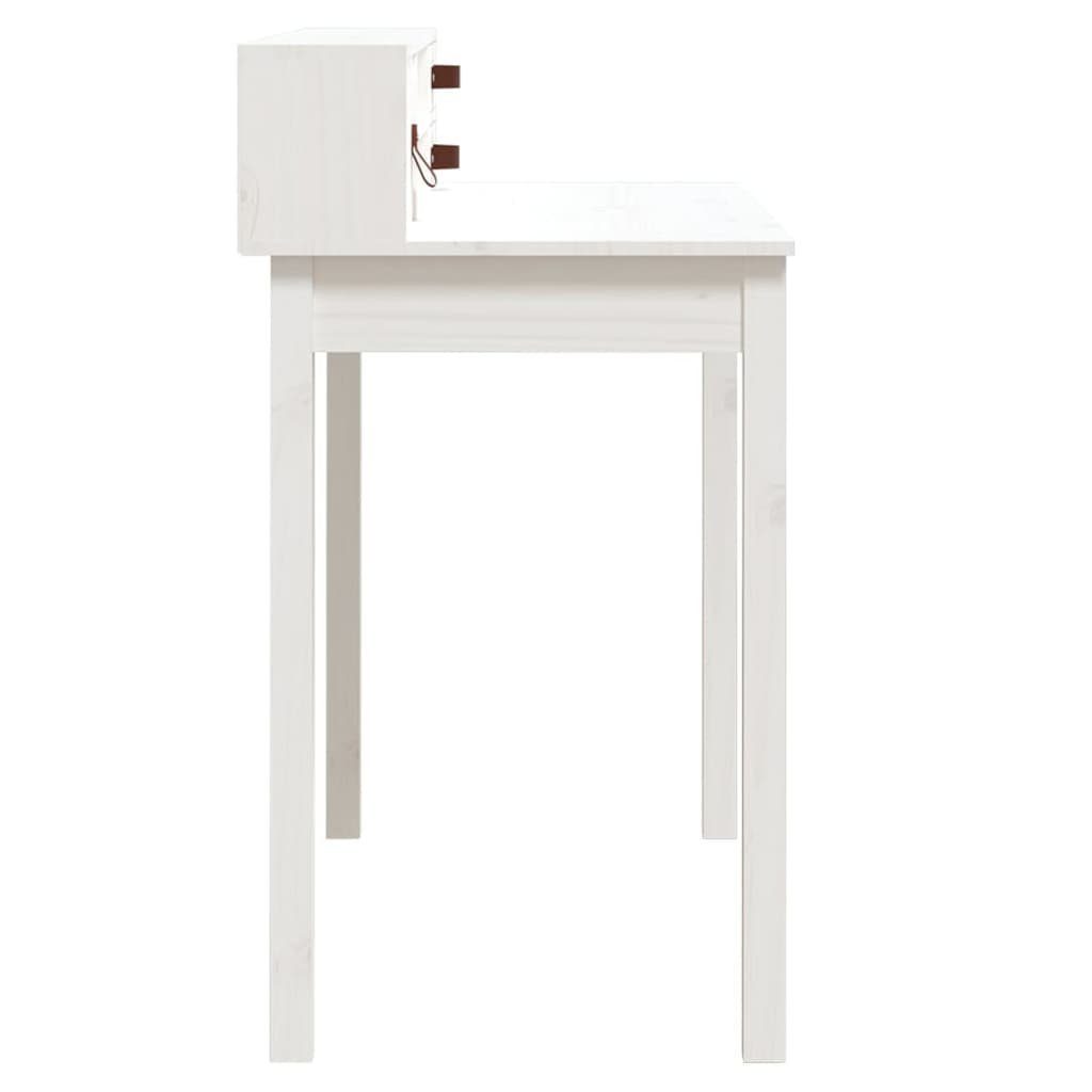 vidaXL Schreibtisch Schreibtisch Weiß 110x50x93 Weiß Kiefer Massivholz cm | Weiß