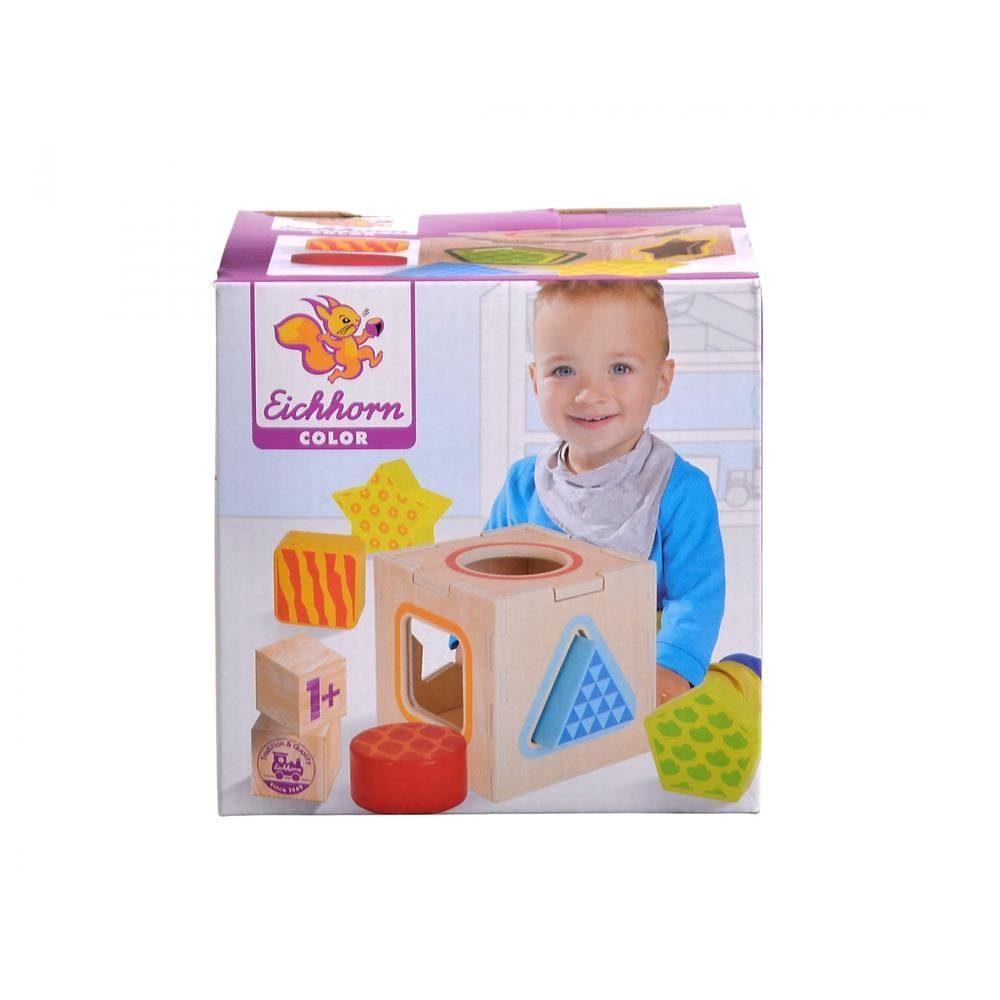 Eichhorn Steckspielzeug Steckbox, (7-tlg), Motorikspielzeug Holzspielzeug Babyspielzeug Formen Farben