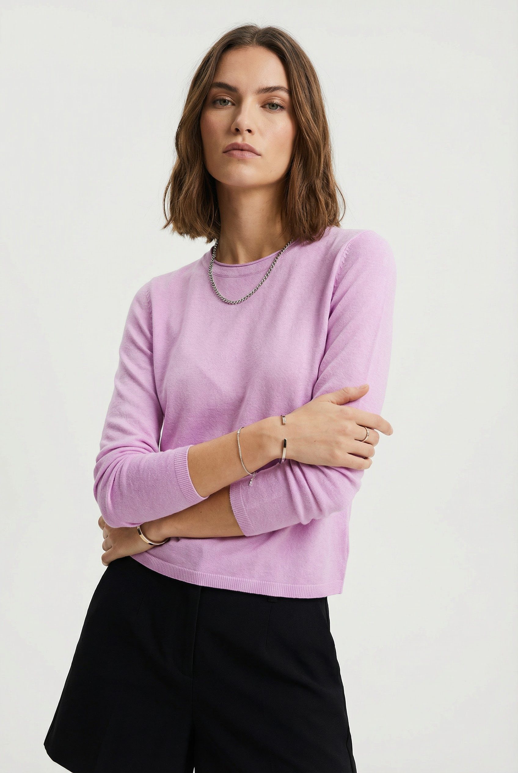 ONLY Strickpullover ONLLOYAL LS ONECK KNT NOOS Materialmix günstig online kaufen