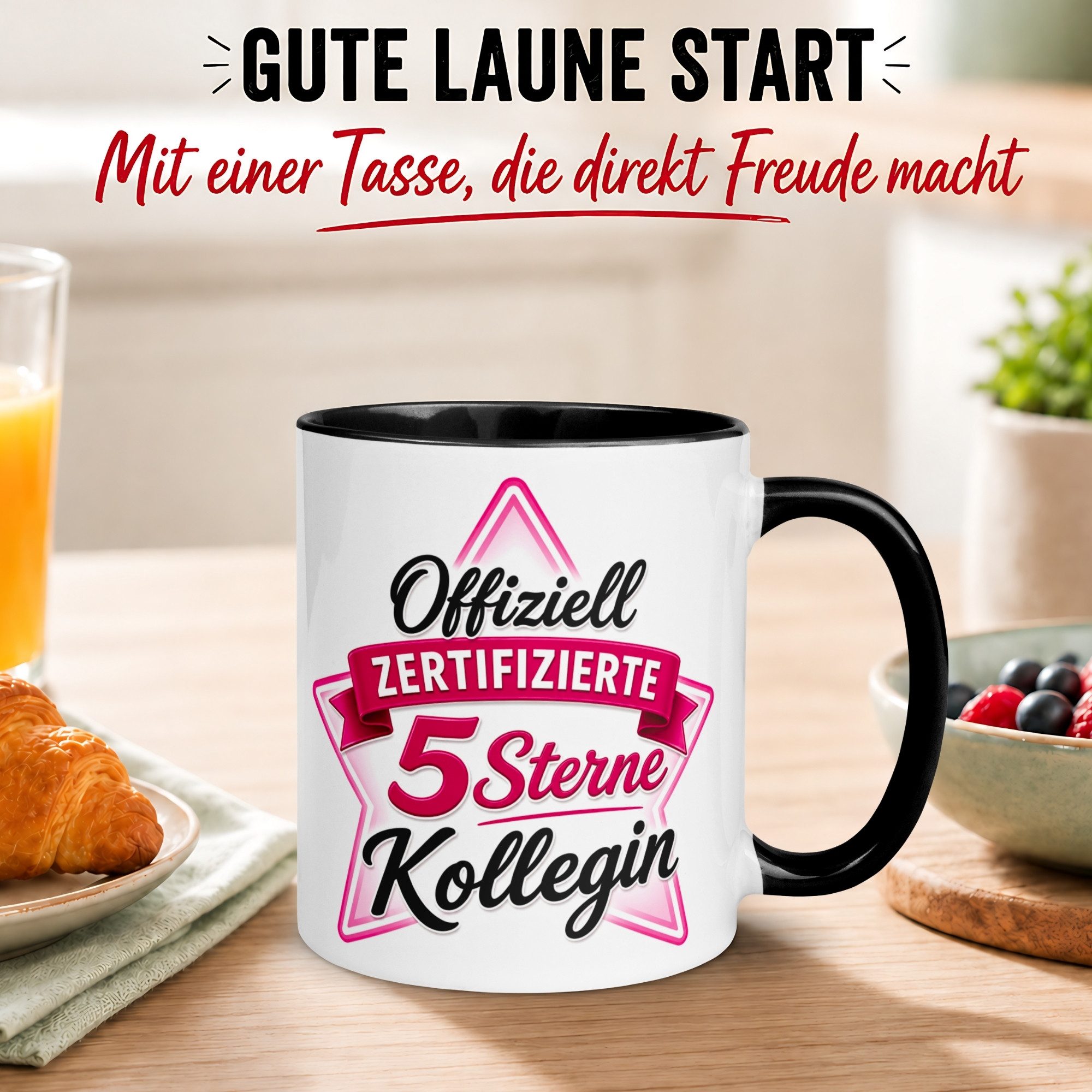 Momentals Tasse Kollegin – Offiziell Zertifizierter 5 Sterne Kollegin – Abschied Danke, Gratis Versand · Links-&Rechtshänder · Spülmaschinenfest