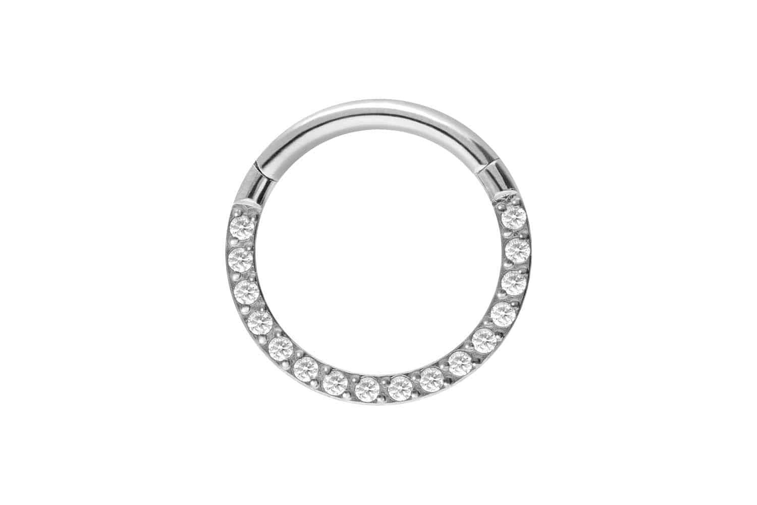 Piercing-Set Titan Segmentring Clicker EINGEFASSTE KRISTALLE