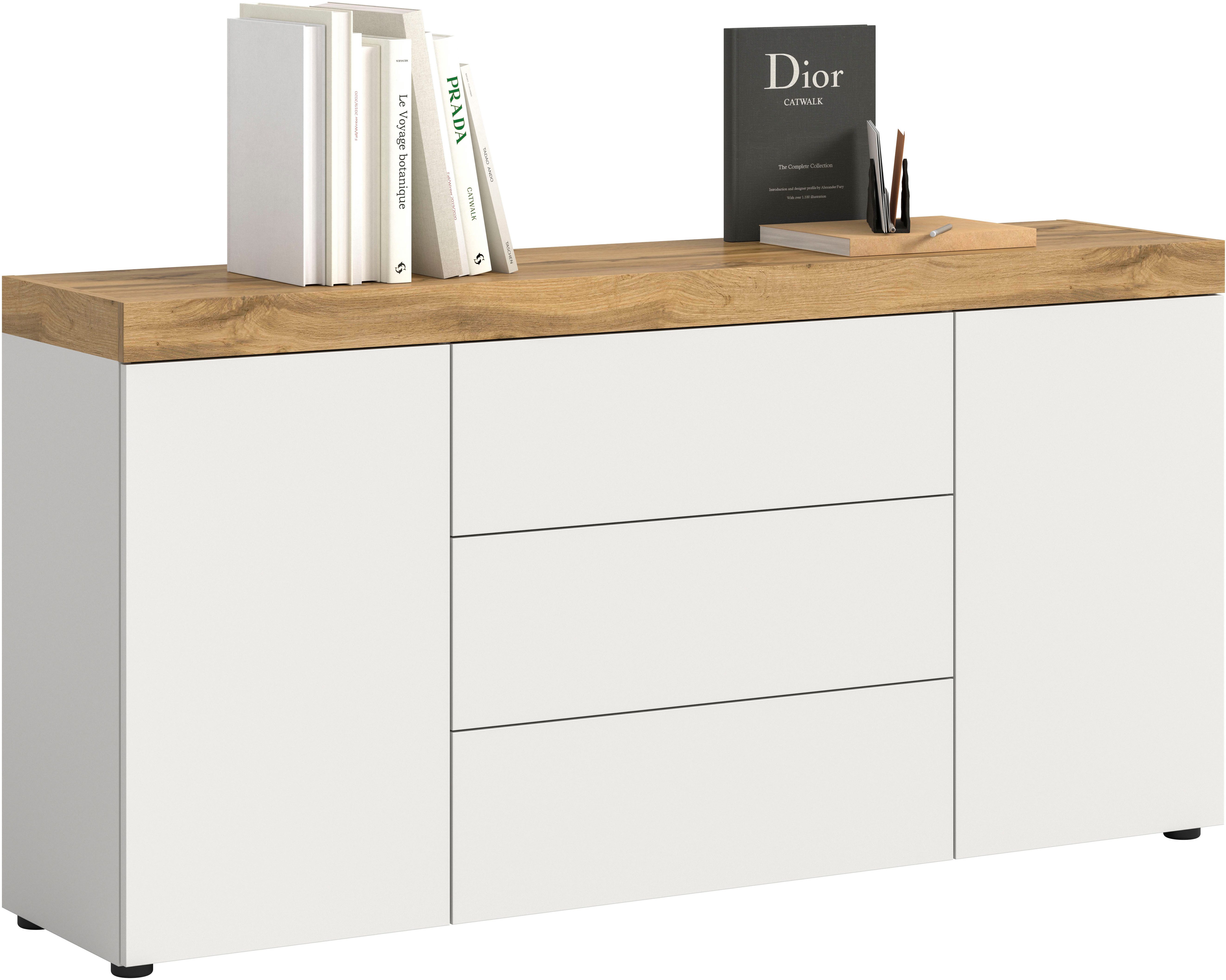 OTTO home Sideboard MAMBO, TOPSELLER!, Breite 160cm, 2 Türen, 3 Schubkästen, push-2-open (1 St., 2 farbige Ausführung, in verschiedenen Farben erhältlich), Kommode, Anrichte, Wohnzimmer, Schlafzimmer