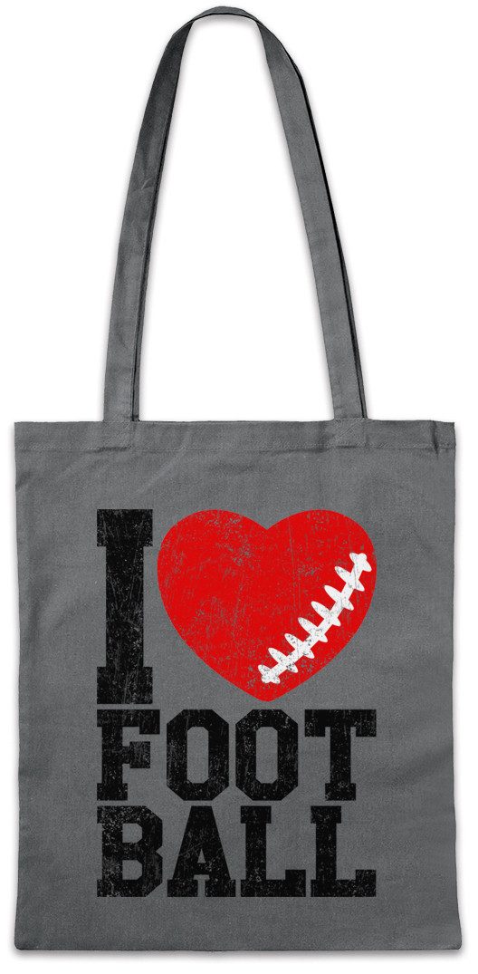 Beuteltasche I Love Football II Stofftasche American US USA Hearts Heart Herz Love