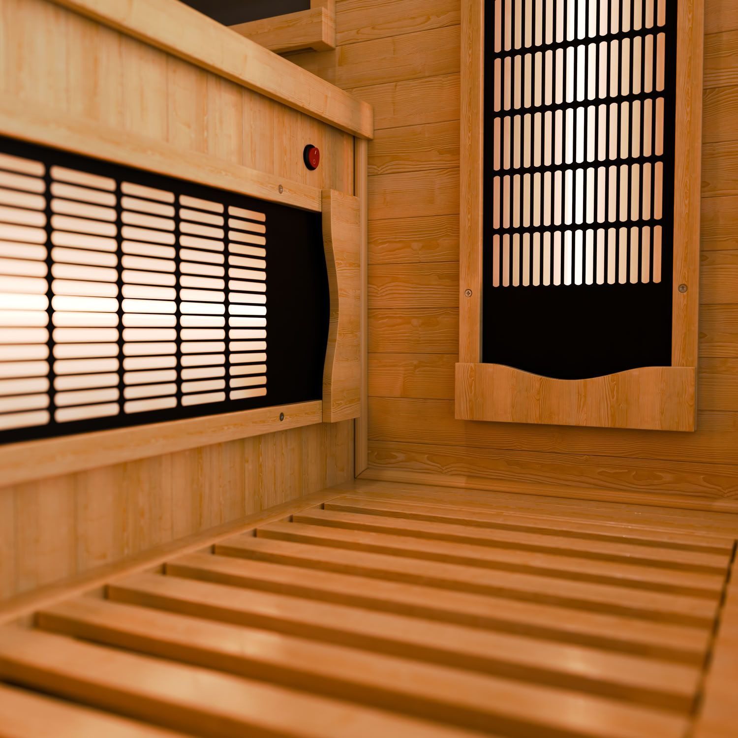 Artsauna Infrarotkabine Kiruna90 Dual Technologie, BxTxH: 90 x 90 x 190 cm, für 1 Personen, Hemlockholz, HiFi-System, Bluetooth, LED-Farblicht – Bild 5 von 5