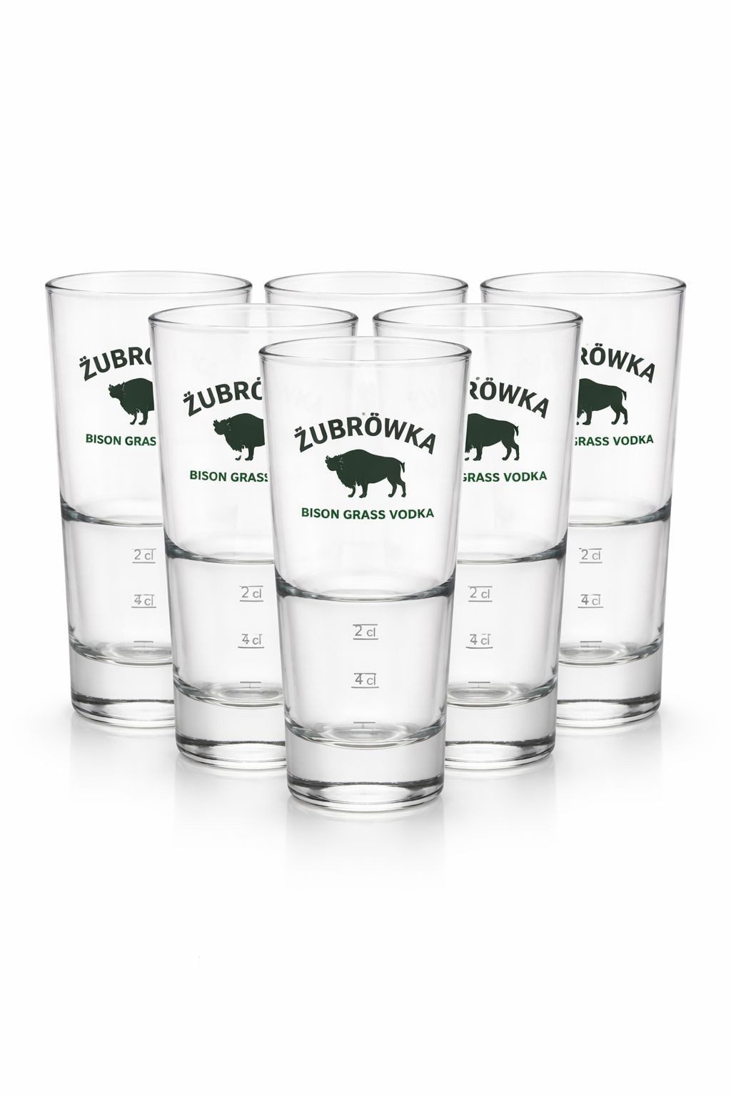 Gläser-Set -ubrówka Bison Grass Vodka Longdrinkgläser – 6er Set, Original M