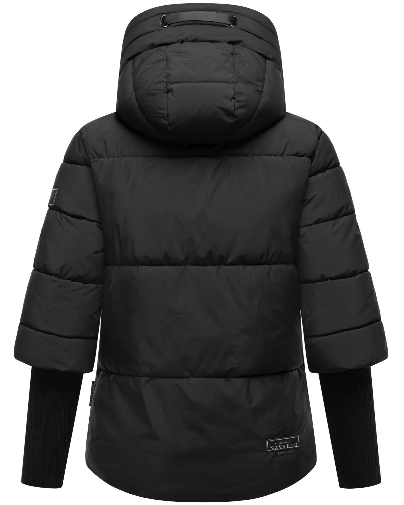 Navahoo Steppjacke Lotusherz XIV Warme gesteppte Winterjacke mit Rippstrickärmeln – Bild 4 von 5