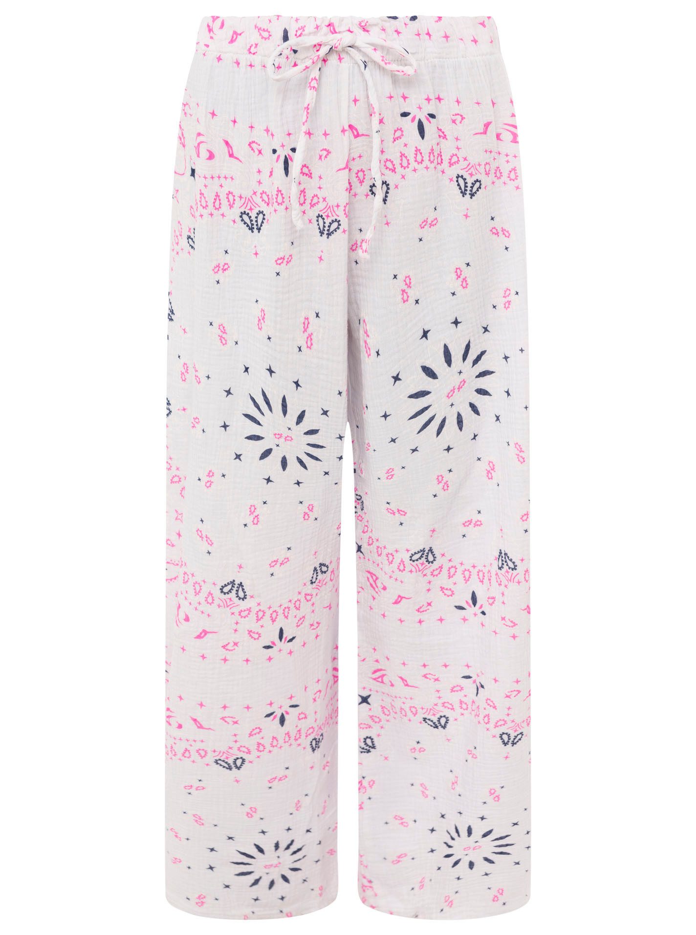 Zwillingsherz Stoffhose "Paisley Dreams" Paisley Muster, elastischer Bund mit Kordel, Musselin