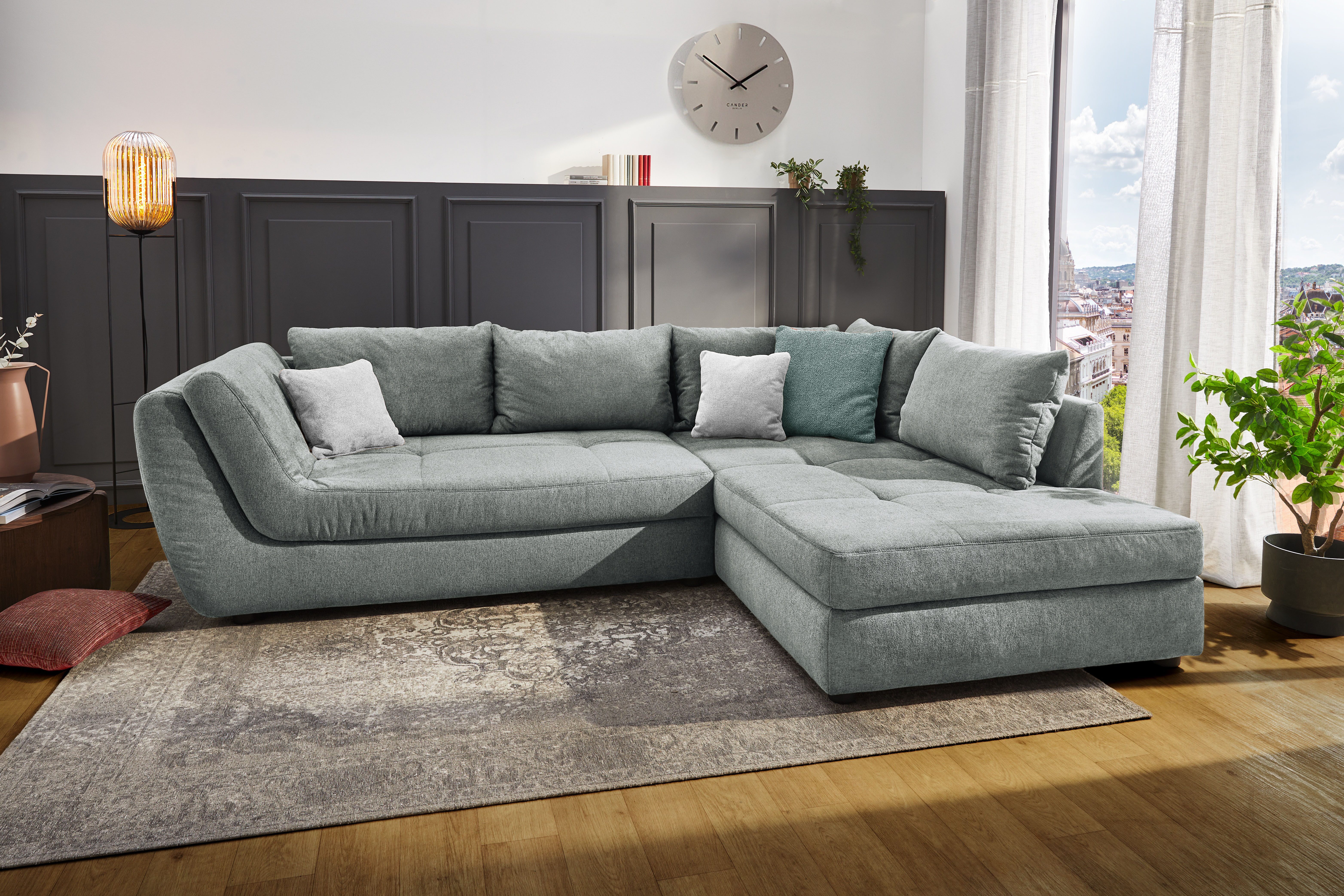 Jockenhöfer Gruppe Ecksofa Rascasse L-Form, B: 322 cm, mit Zierkissen, XXL-Sofa