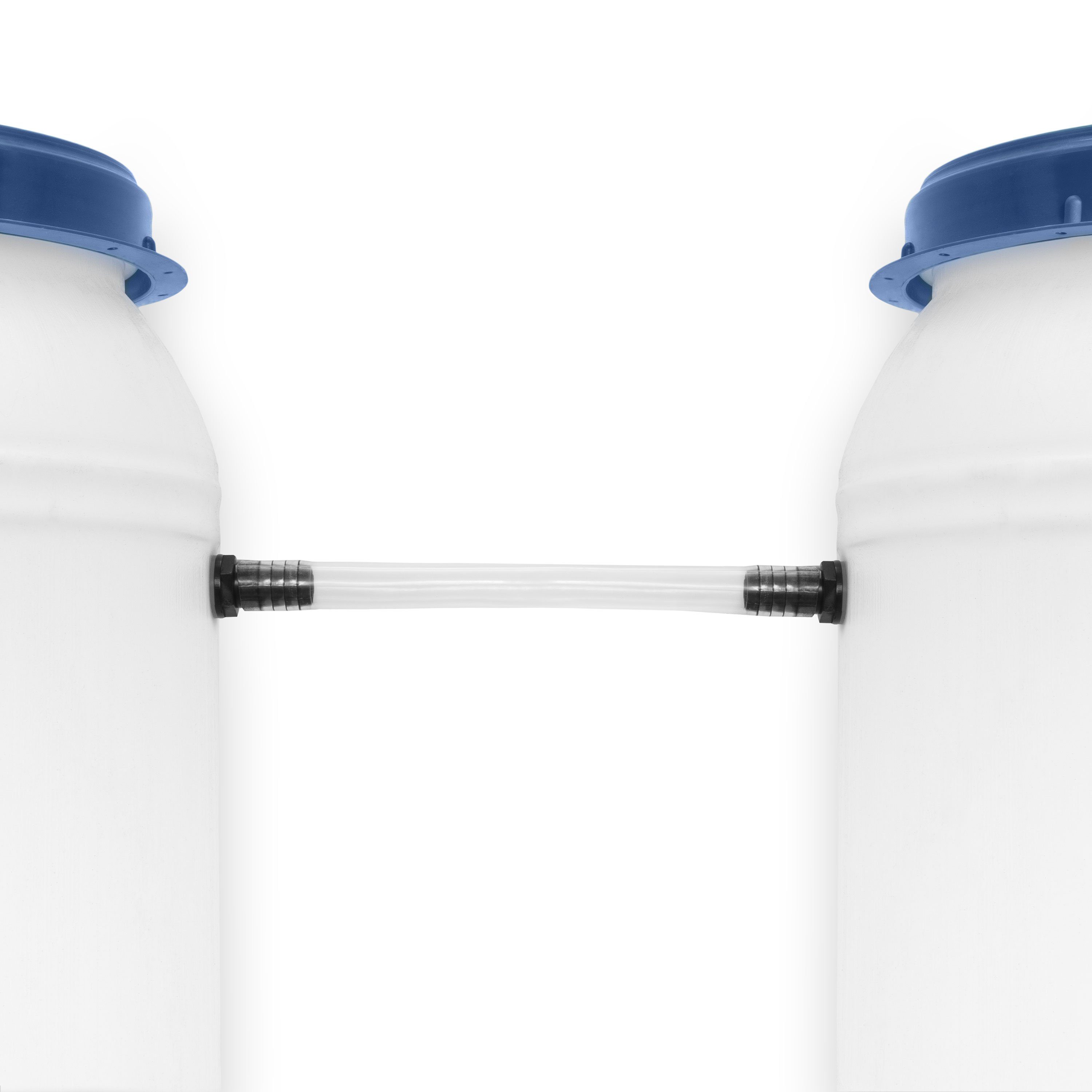 Villkin Regentonne, Regentonnenkupplung, Tonnenverbinder, Verbindungsstück (25cm), (3-tlg., 1x Regentonnenverbinder, 2x Schlauchschellen), einfache Anwendung, dicht, langlebig