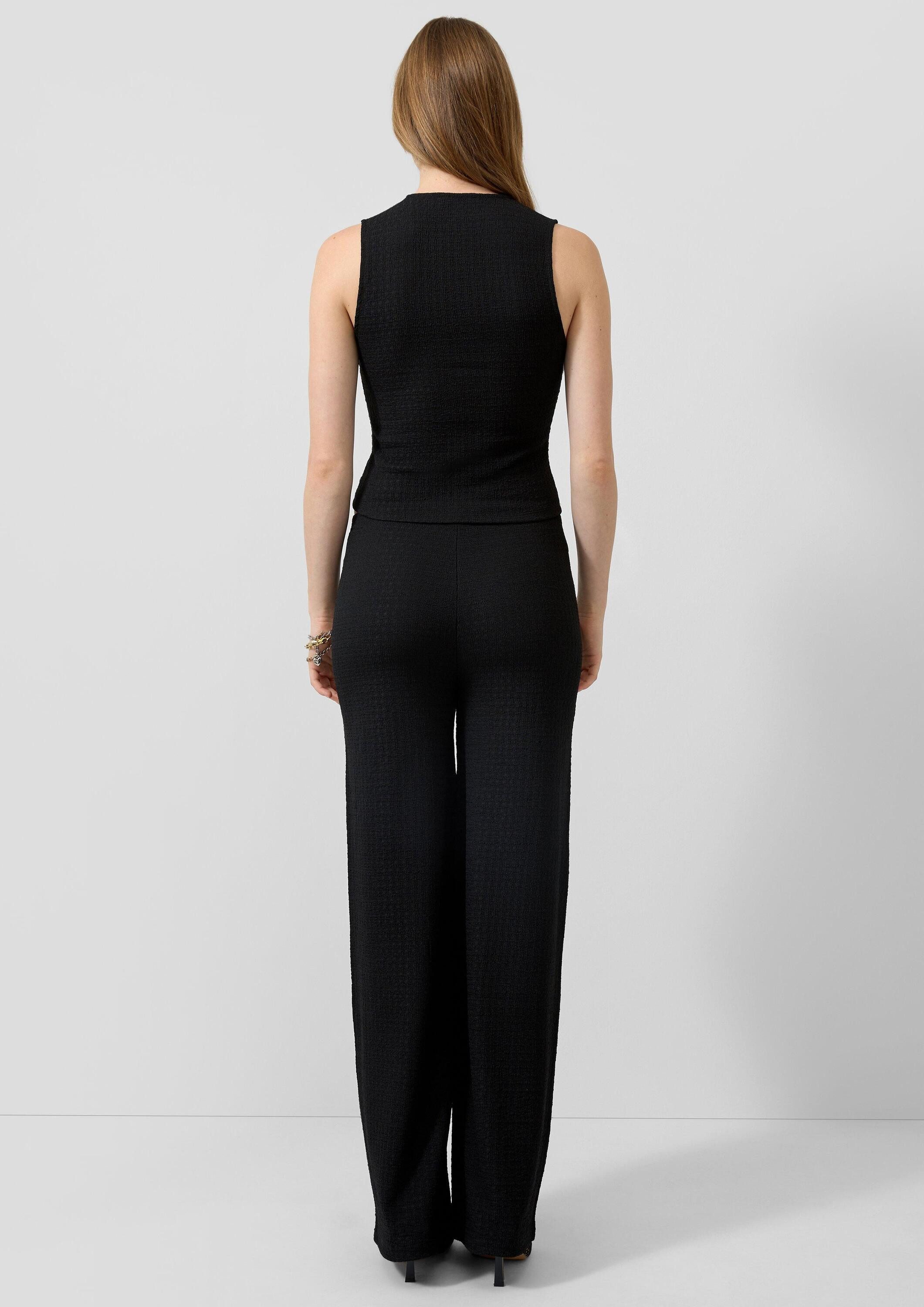 QS Chinos Hose Strukturierte Wide Leg