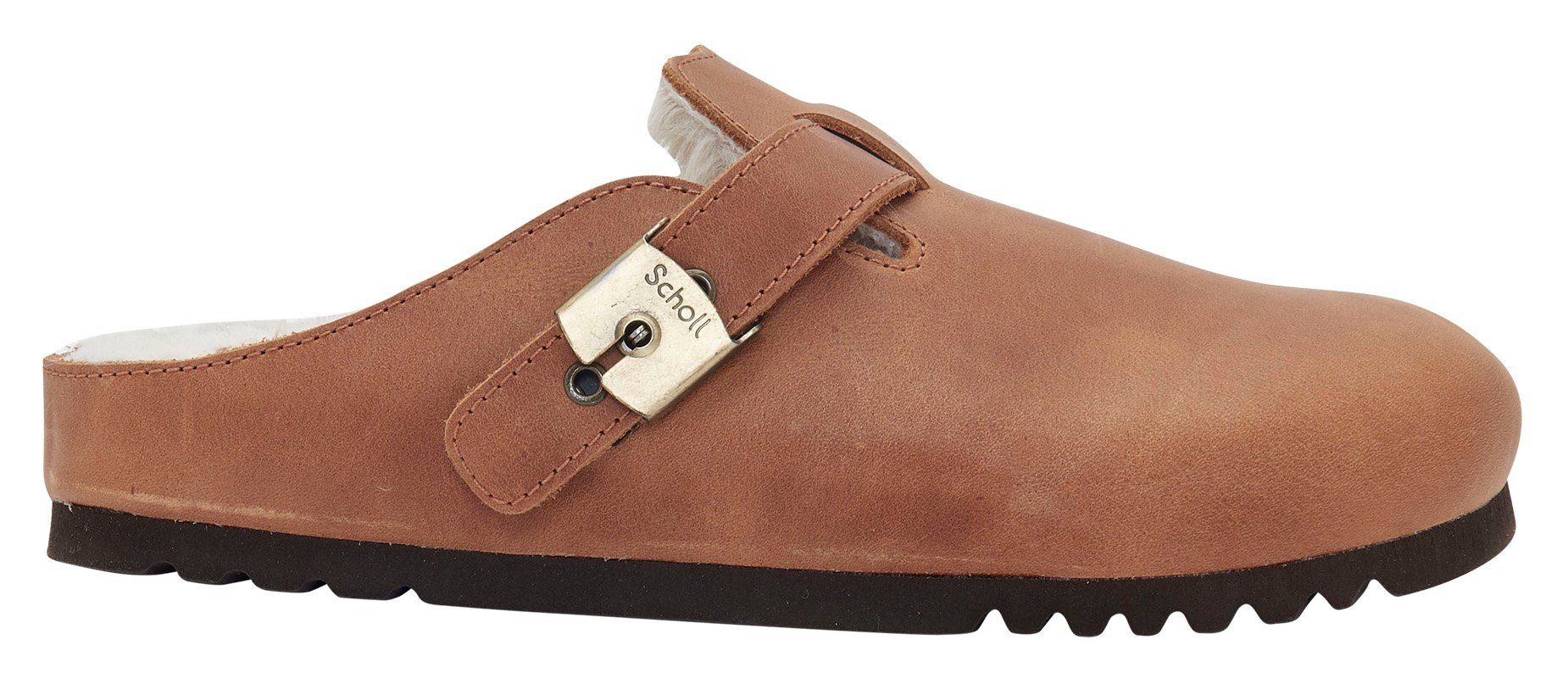 Scholl Lammfell mit cognac Pantoffel GRACE