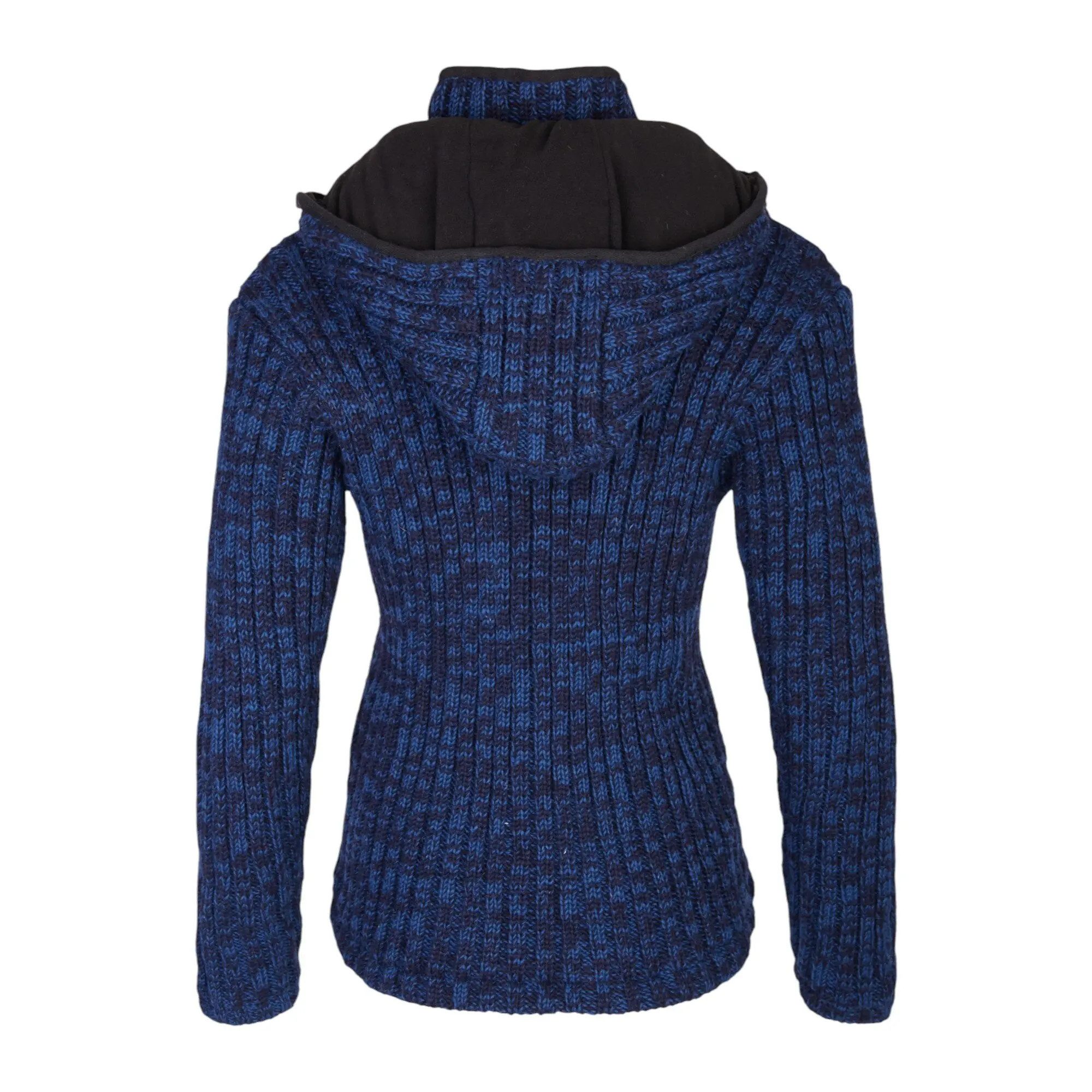 THC Natural Line Strickjacke THC Schafwollstrickjacke blau 716 (1 Stpck, 1-tlg., 1 Stück) Strickjacke mit abnehmbarer Kapuze