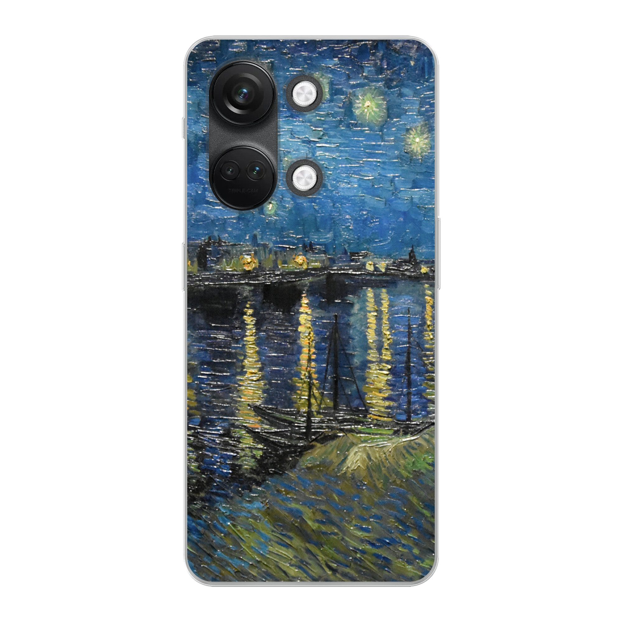 MuchoWow Handyhülle für OnePlus Nord 3 Sternennacht über der Rhone - Van Gogh - Kunst, Phone Case, Silikon, Schutzhülle Dünn