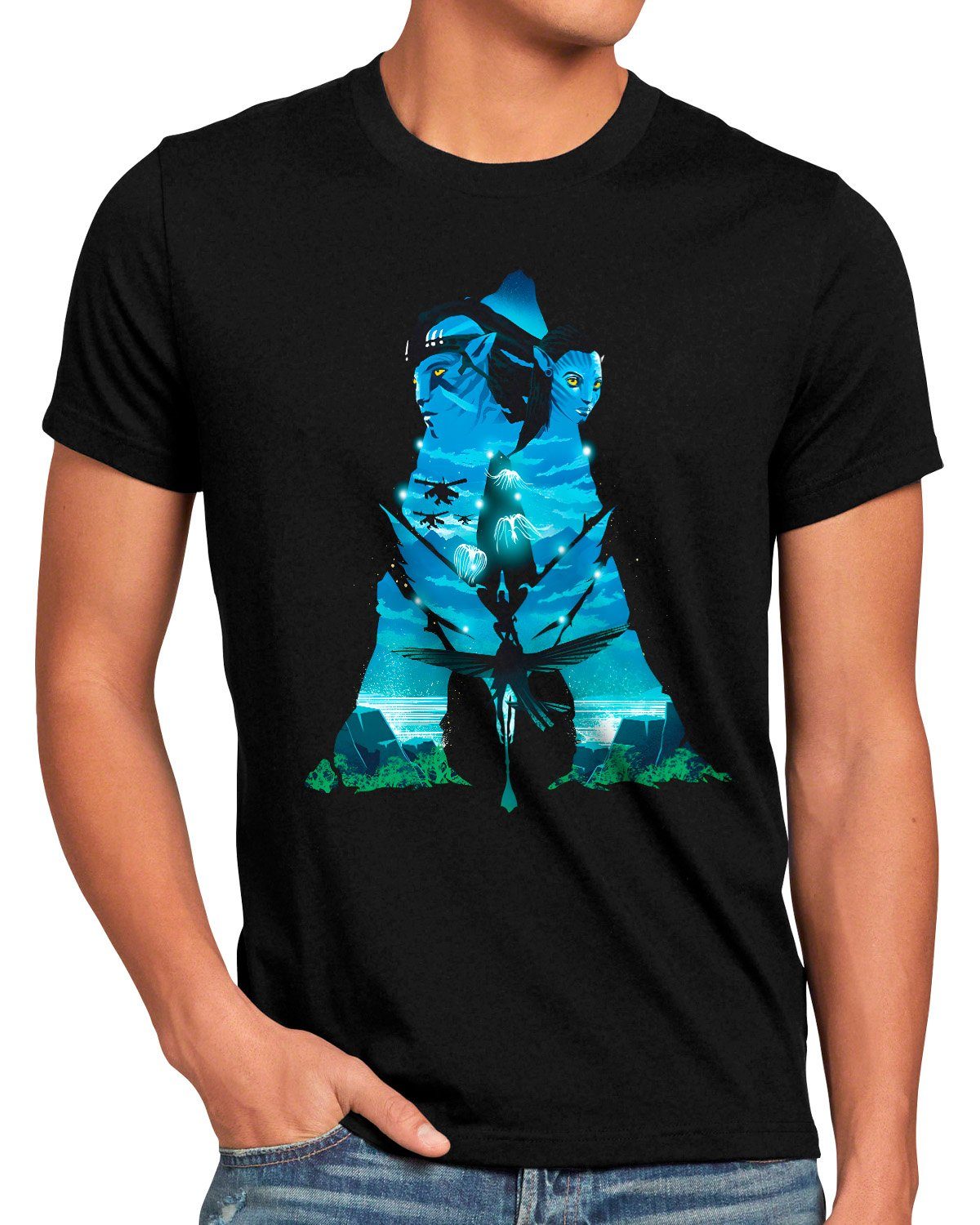 avatar Herren T-Shirt navi pandora Water sully jake style3 Way Print-Shirt