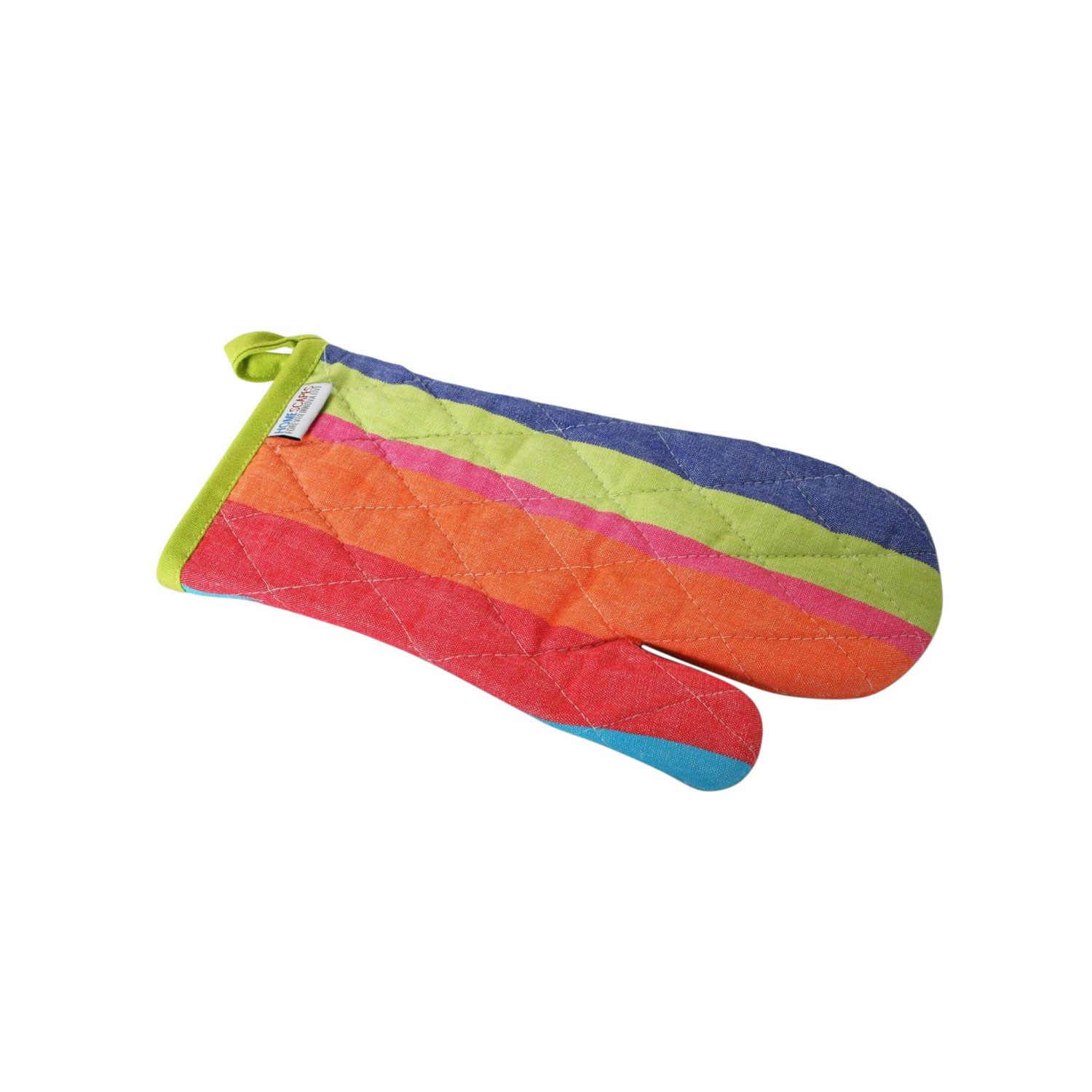 Homescapes Topfhandschuhe Ofenhandschuh bunt gestreift