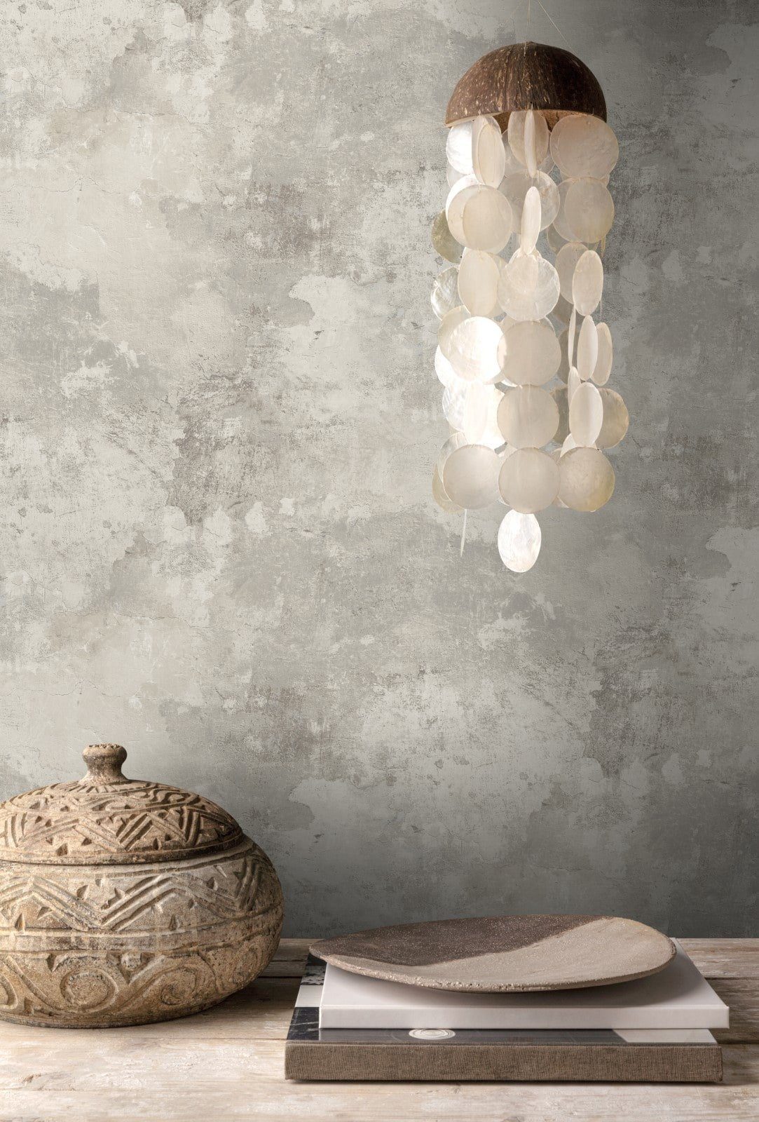 Grandeco Tapete Vliestapete Einfarbig Beton Optik günstig online kaufen