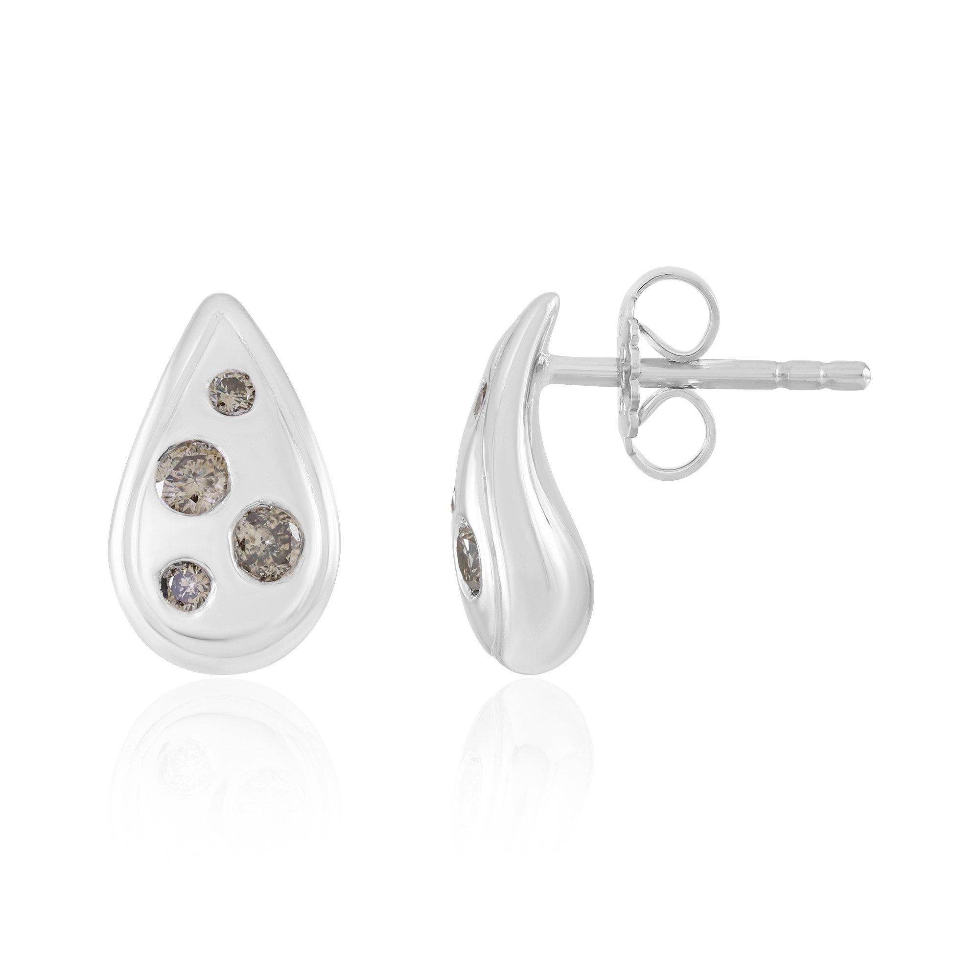 Cavill Ohrring-Set Schicke Ohrringe aus Schokolade, Diamanten und Silber (2-tlg)