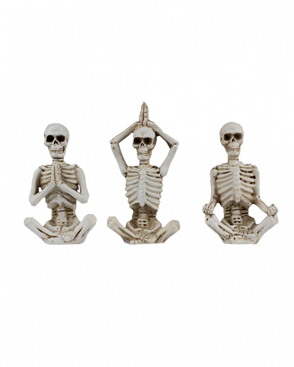 Dekofigur Yoga Skelett Figuren 3er Set 8cm als Gothic Gesche