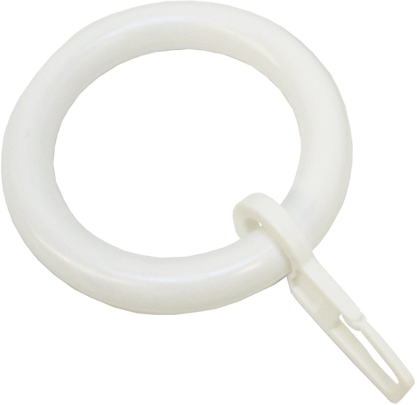 GARDINIA Gardinenring Kunststoff mit Faltenlegehaken, Gardinen, (10-St), Serie Spannstange Ø 23/26 mm