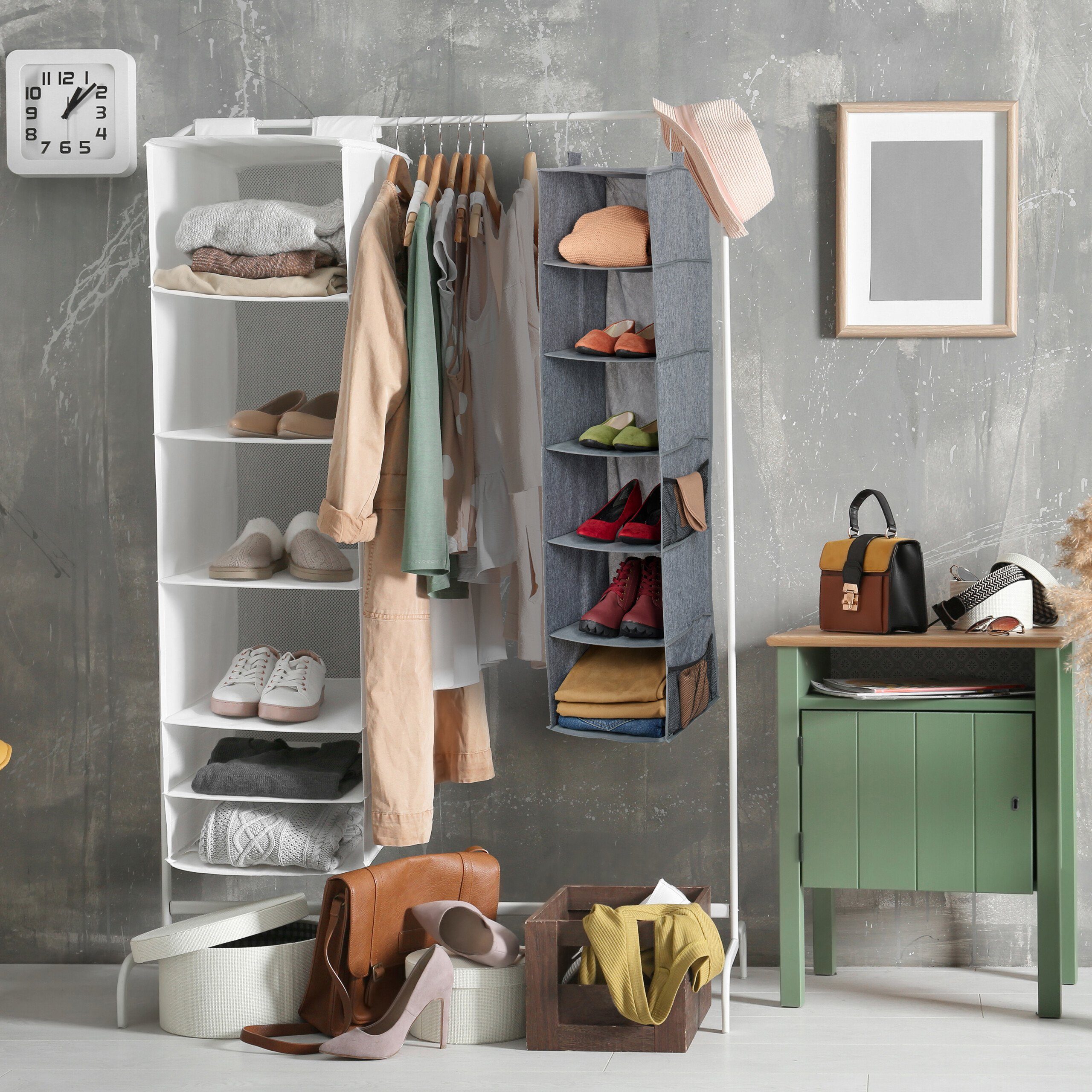 relaxdays Hängeaufbewahrung Kleiderschrank Hängeregal mit 6 Fächern (1 St) – Bild 5 von 5