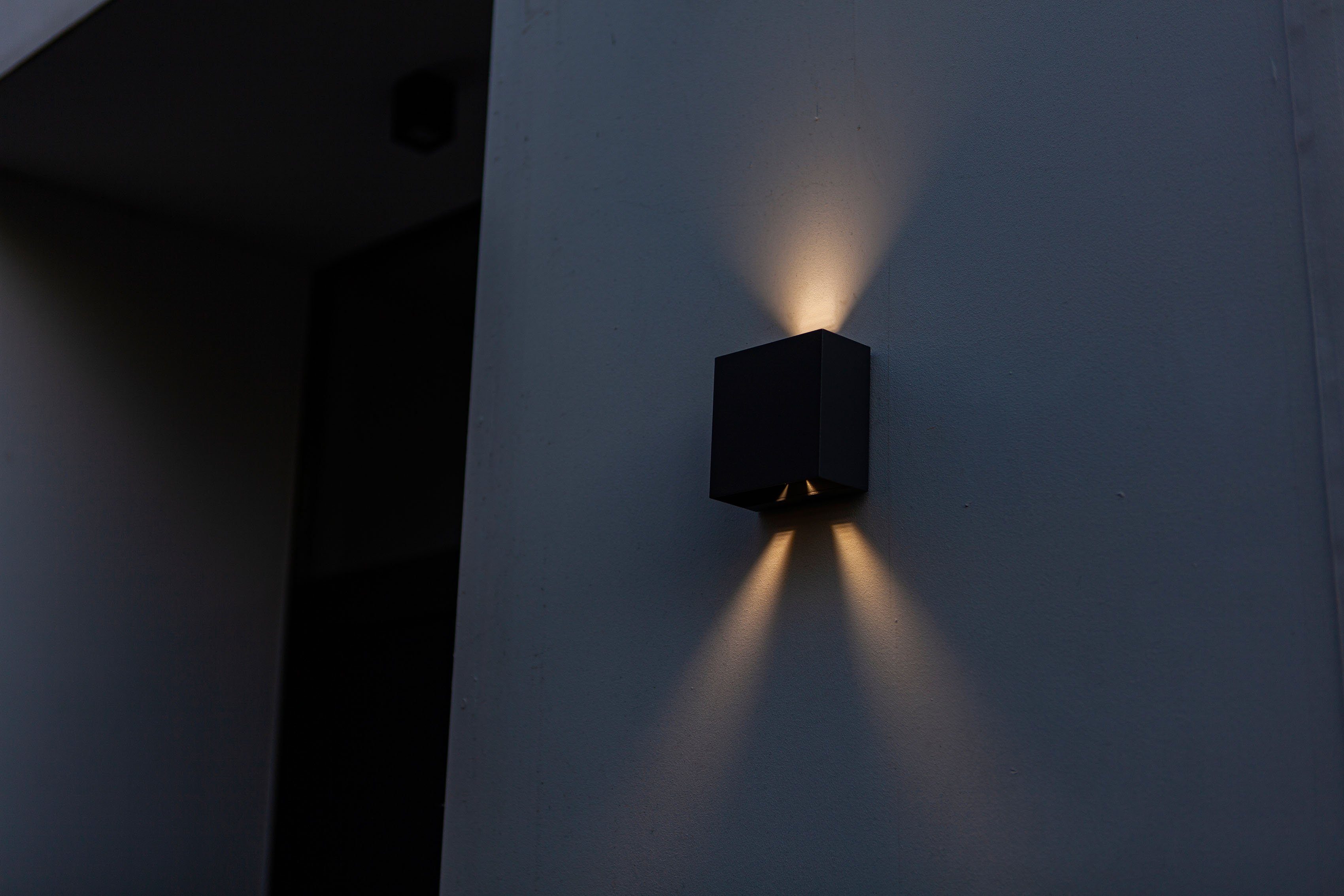 LUTEC LED GEMINI, Außen-Wandleuchte Warmweiß integriert, fest LED