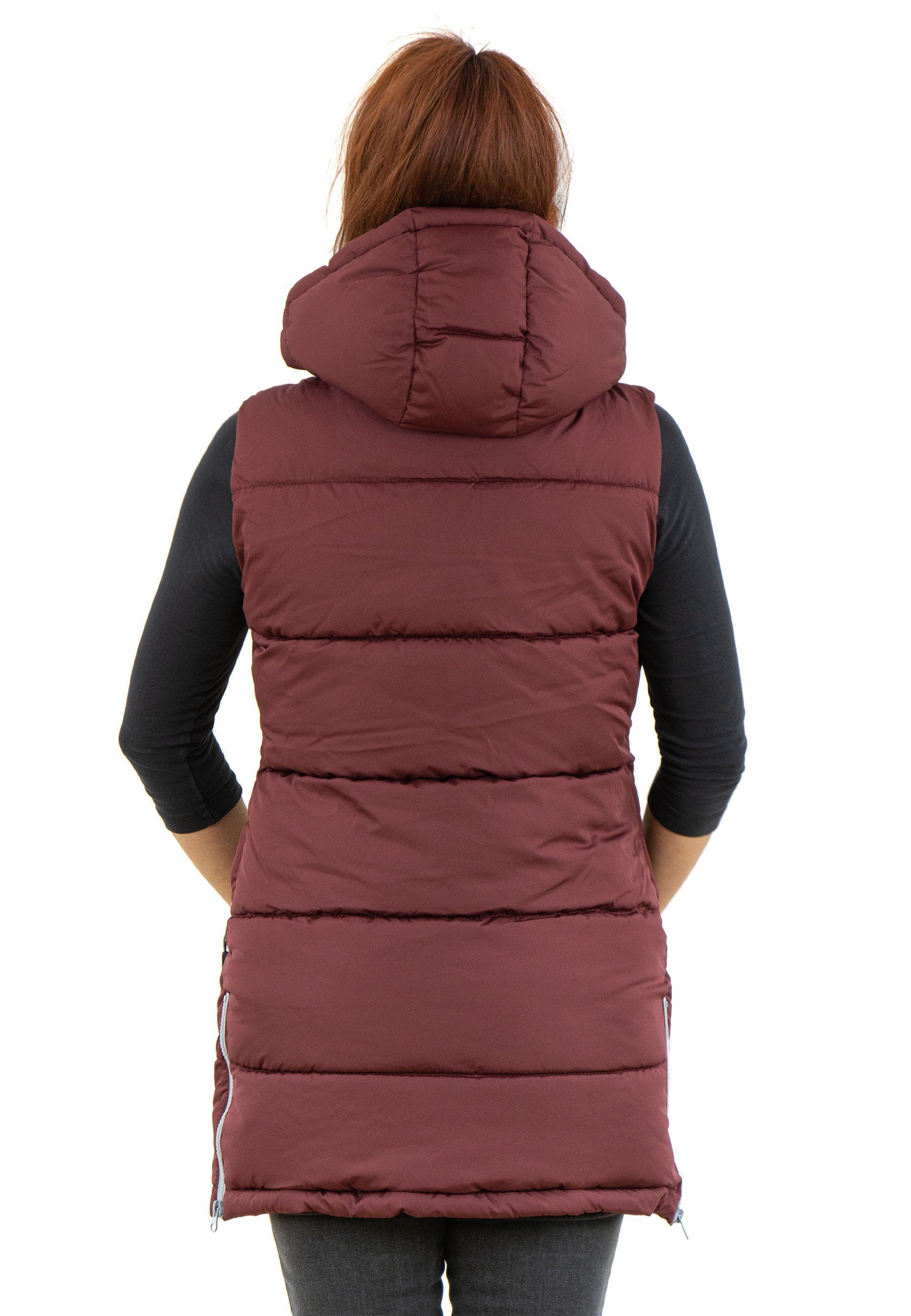 Schietwetter Steppweste chic bordeaux und modisch Damen