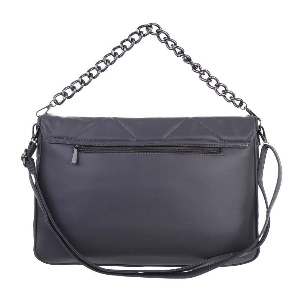 Schultertasche Handtasche Große, Ital-Design Grau Damentasche