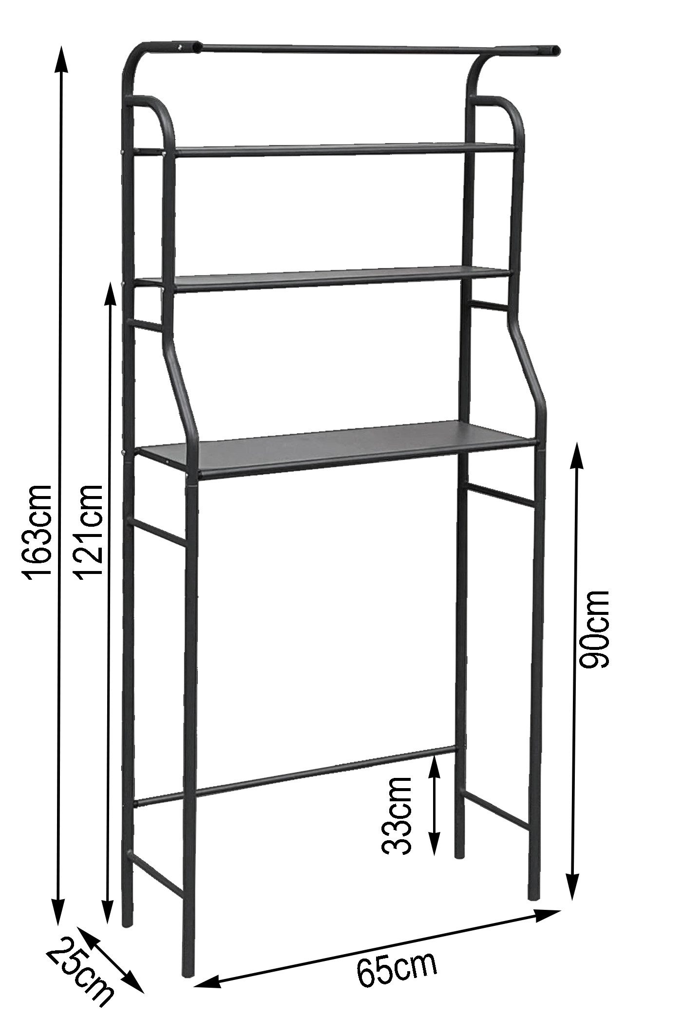 Quick Star Waschmaschinenumbauschrank Waschmaschinenregal 65 x 25 x 163 cm günstig online kaufen