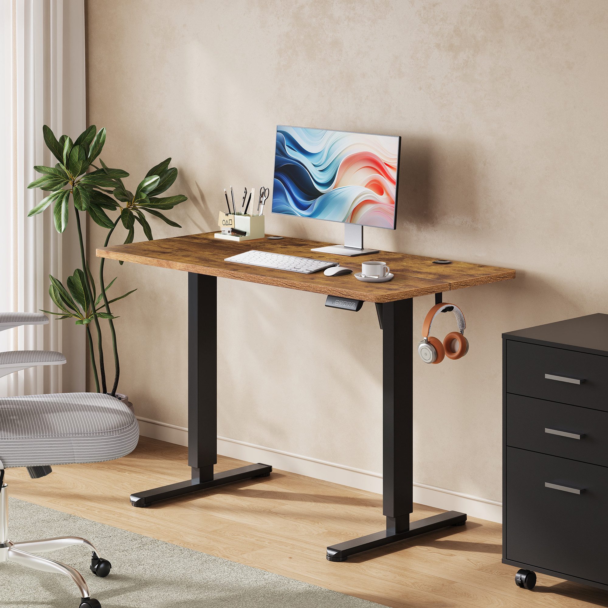 DEVAISE Schreibtisch Höhenverstellbarer Schreibtisch elektrisch 100×60 cm ( günstig online kaufen